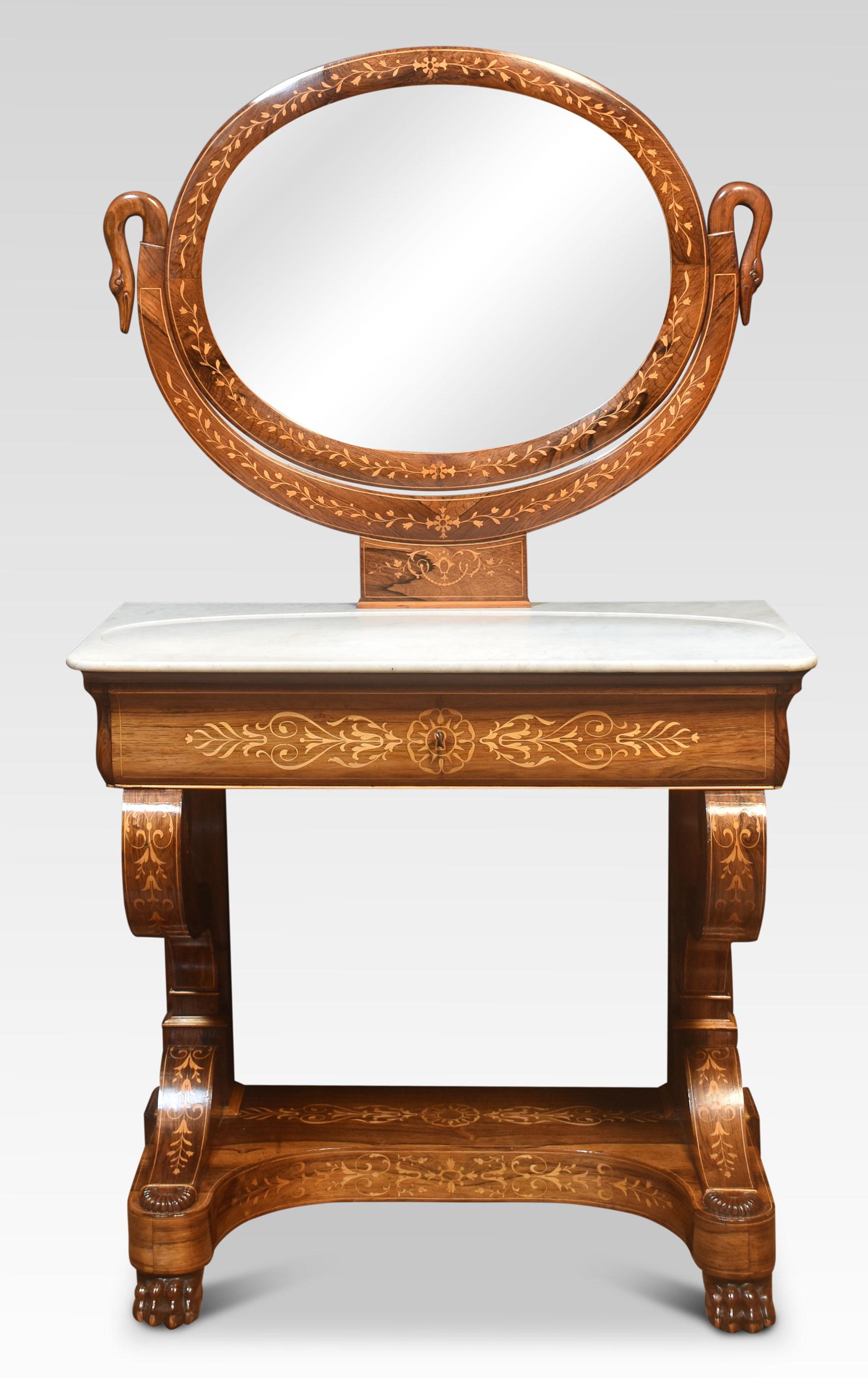 Table de toilette en marqueterie du XIXe siècle en vente 5