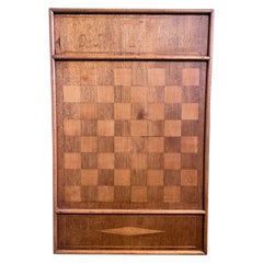 19th Century Inlaid Game Board with Inlaid Fish, Initials, Dated 1863