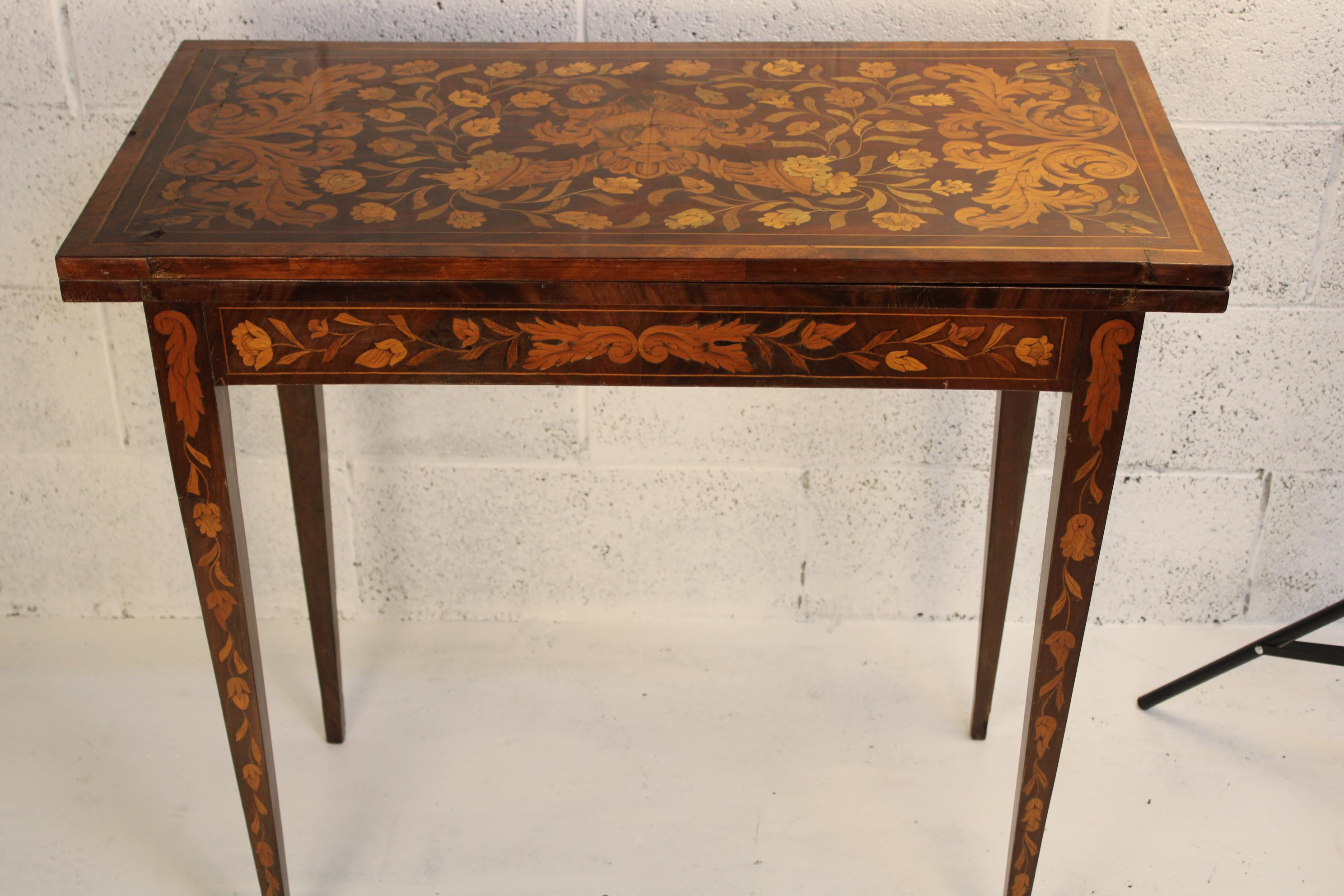 Inlay 19th Century Inlaid Game Table Netherlands about 1830s