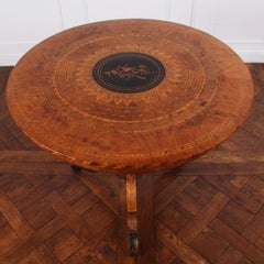 19th Century Inlaid Italian Pedestal Table