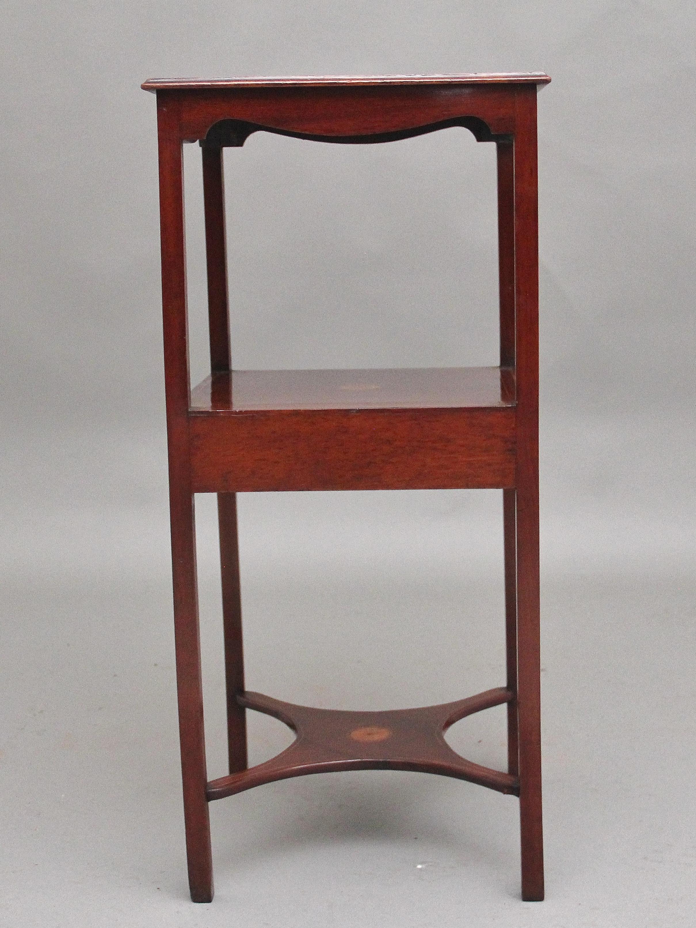 Mid-19th Century 19th Century inlaid mahogany bedside table For Sale