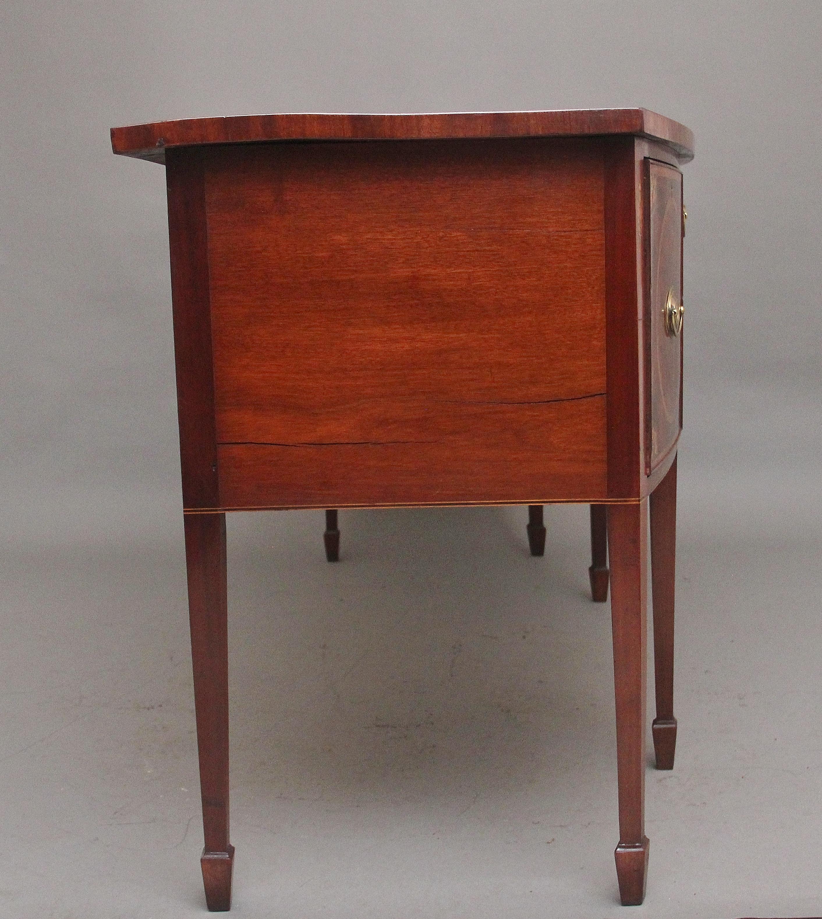 British 19th Century inlaid mahogany bowfront sideboard For Sale