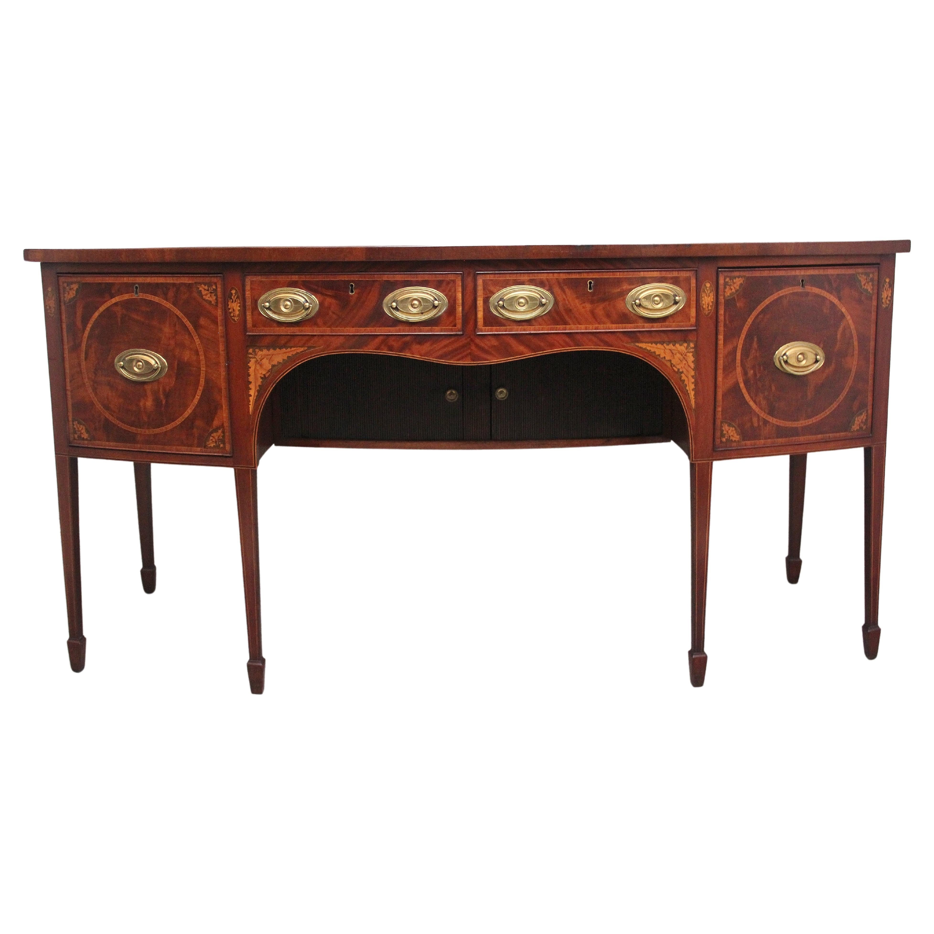 19th Century inlaid mahogany bowfront sideboard