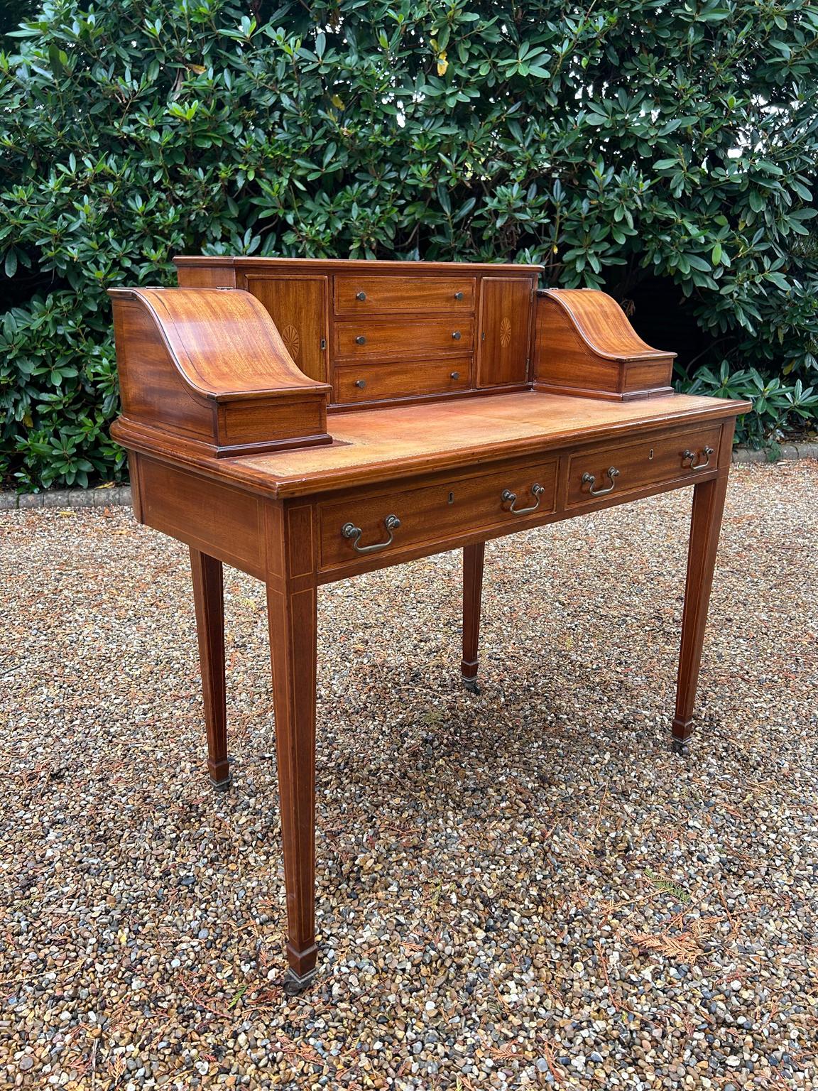 19th Century Inlaid Mahogany Carlton House Desk 4
