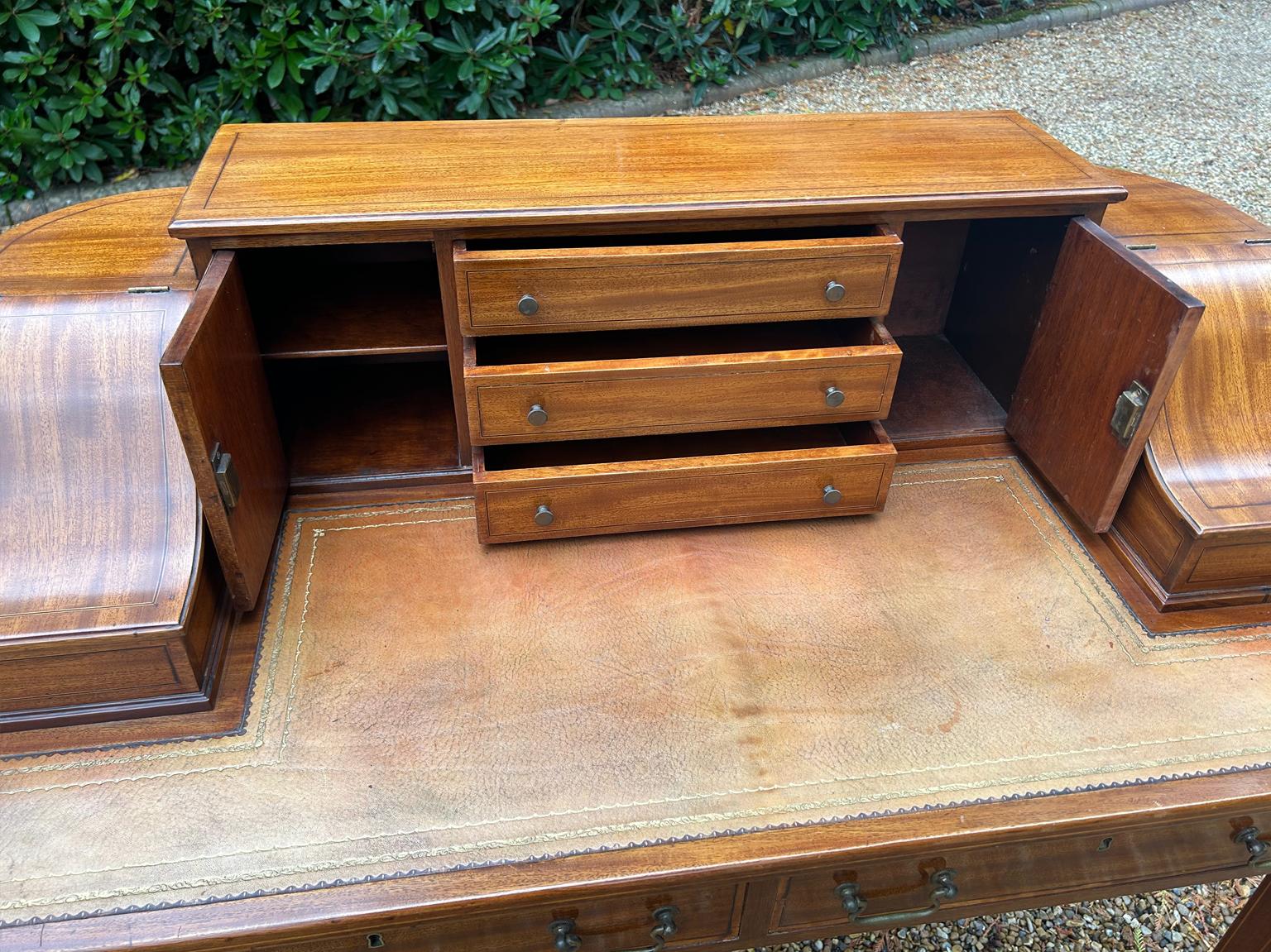 19th Century Inlaid Mahogany Carlton House Desk 1