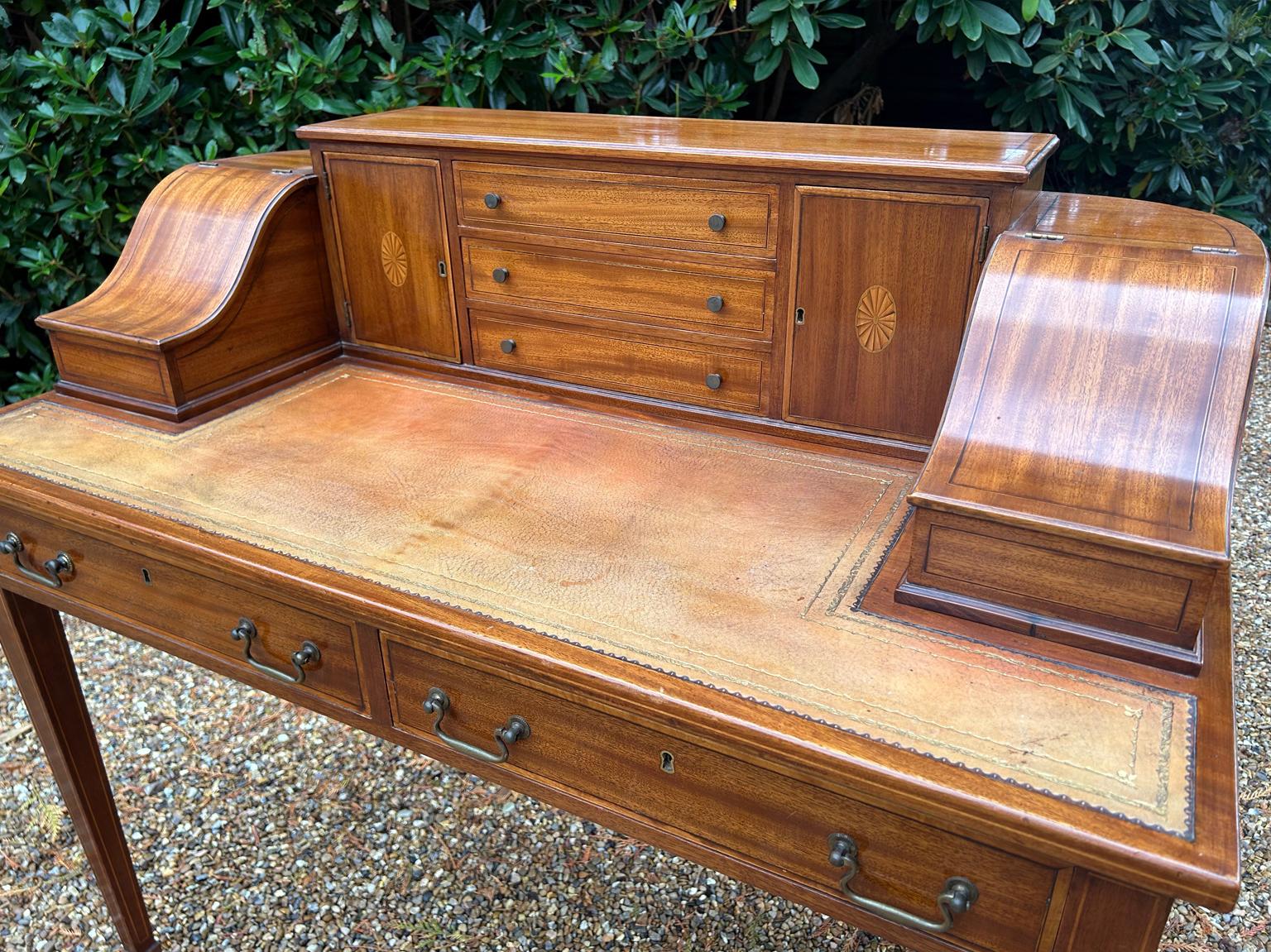 19th Century Inlaid Mahogany Carlton House Desk 2