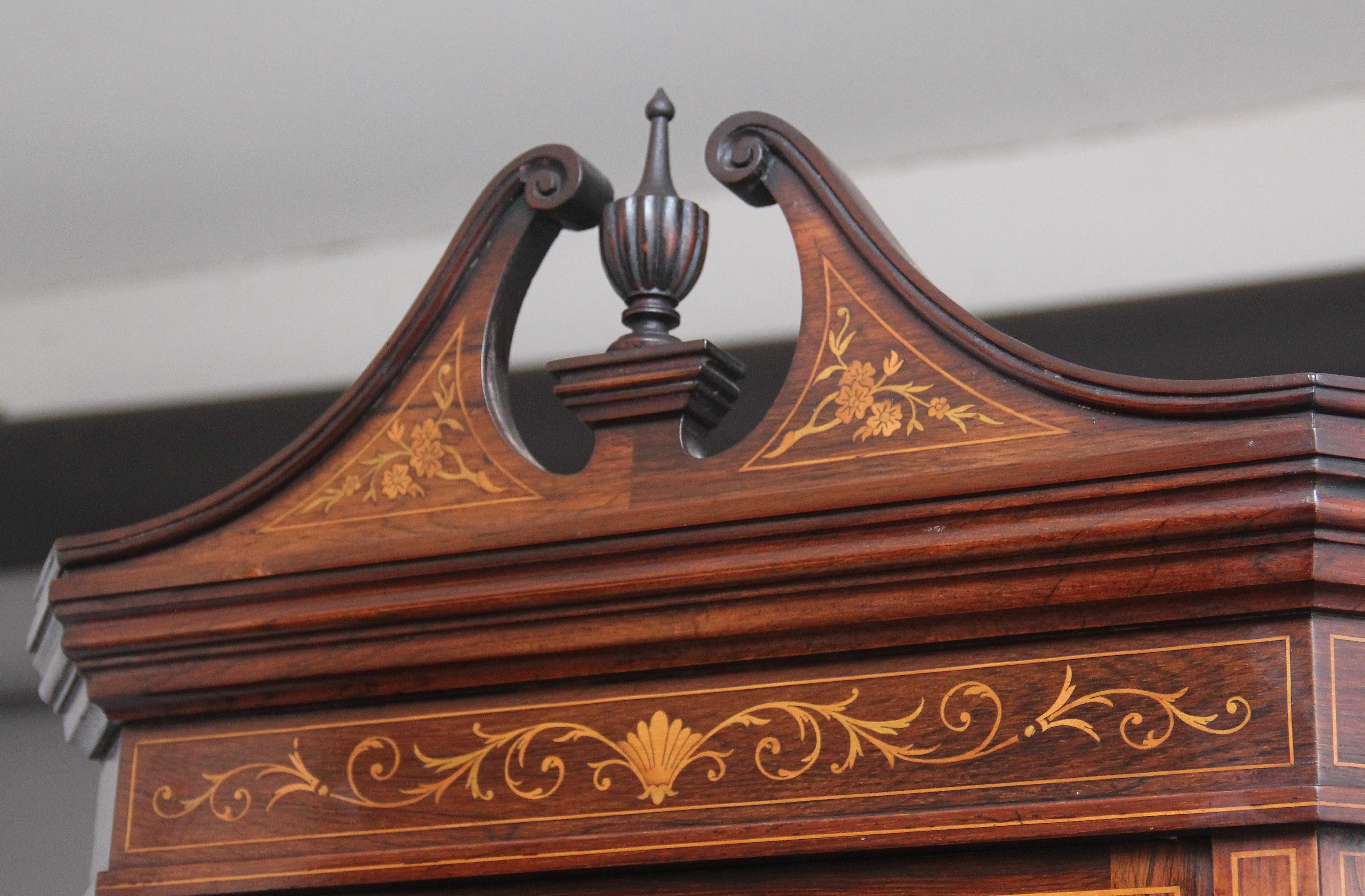 Late 19th Century 19th Century Inlaid Mahogany Corner Cabinet For Sale