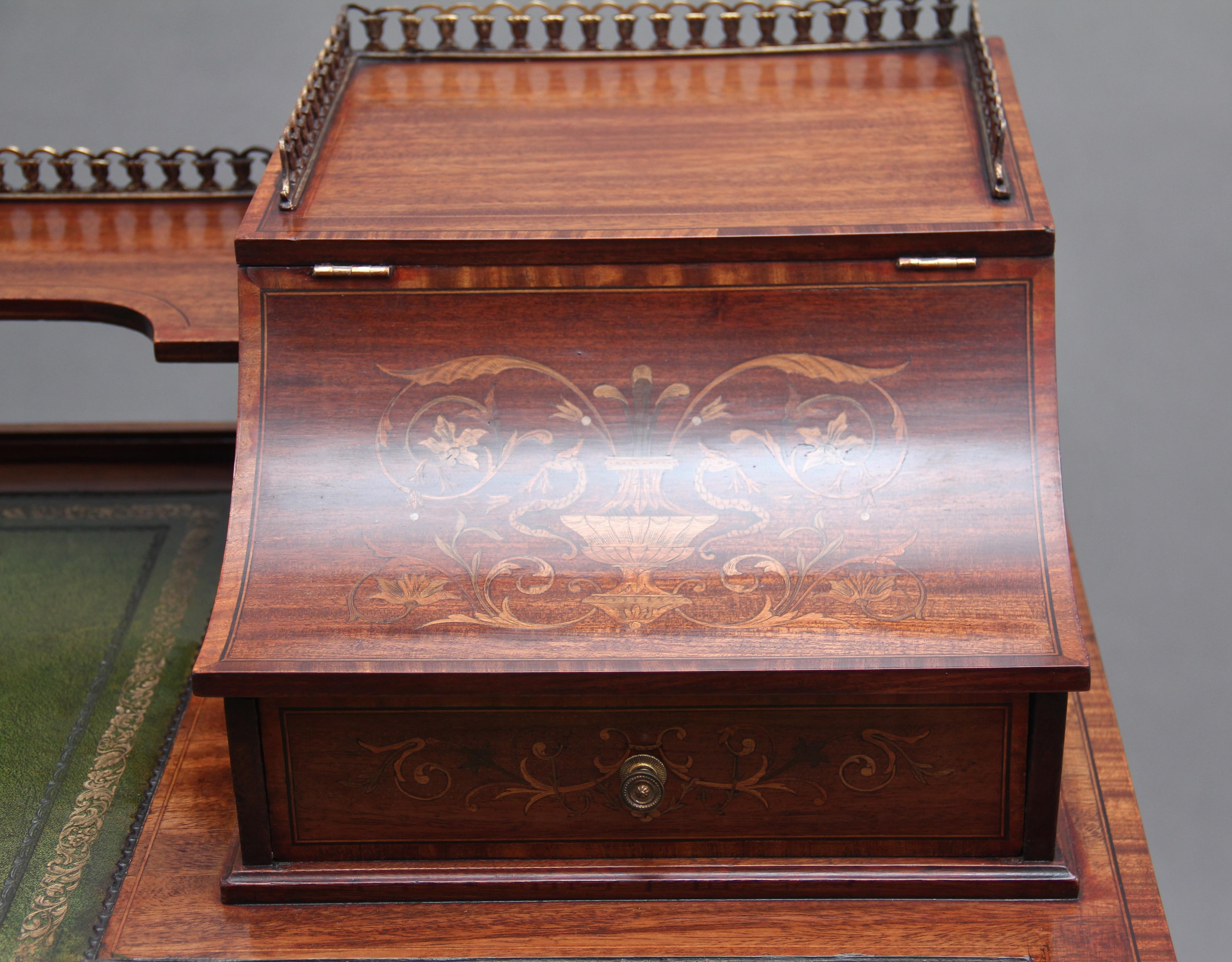 19th Century Inlaid Mahogany Desk 5