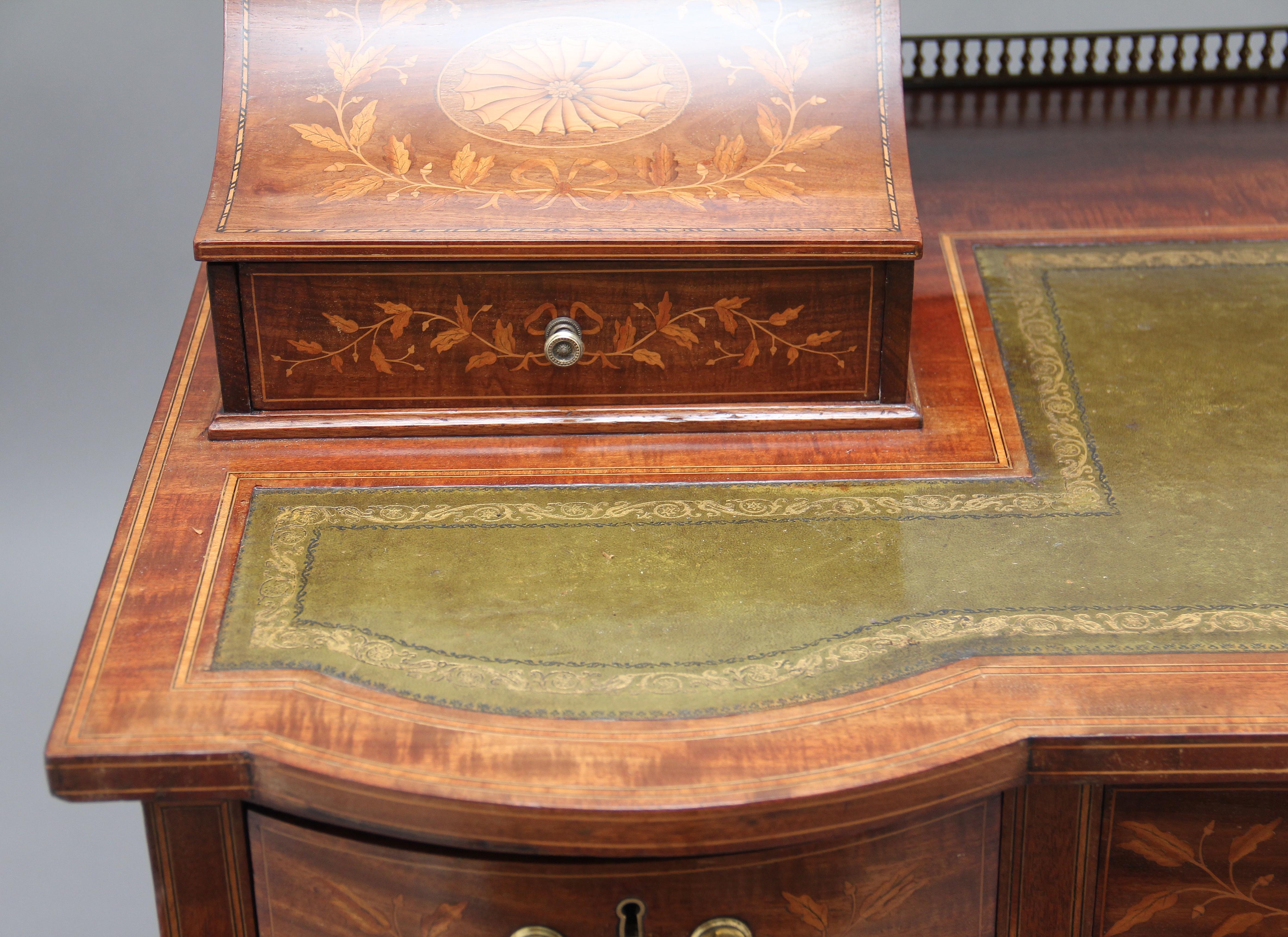 19th Century Inlaid Mahogany Desk 5