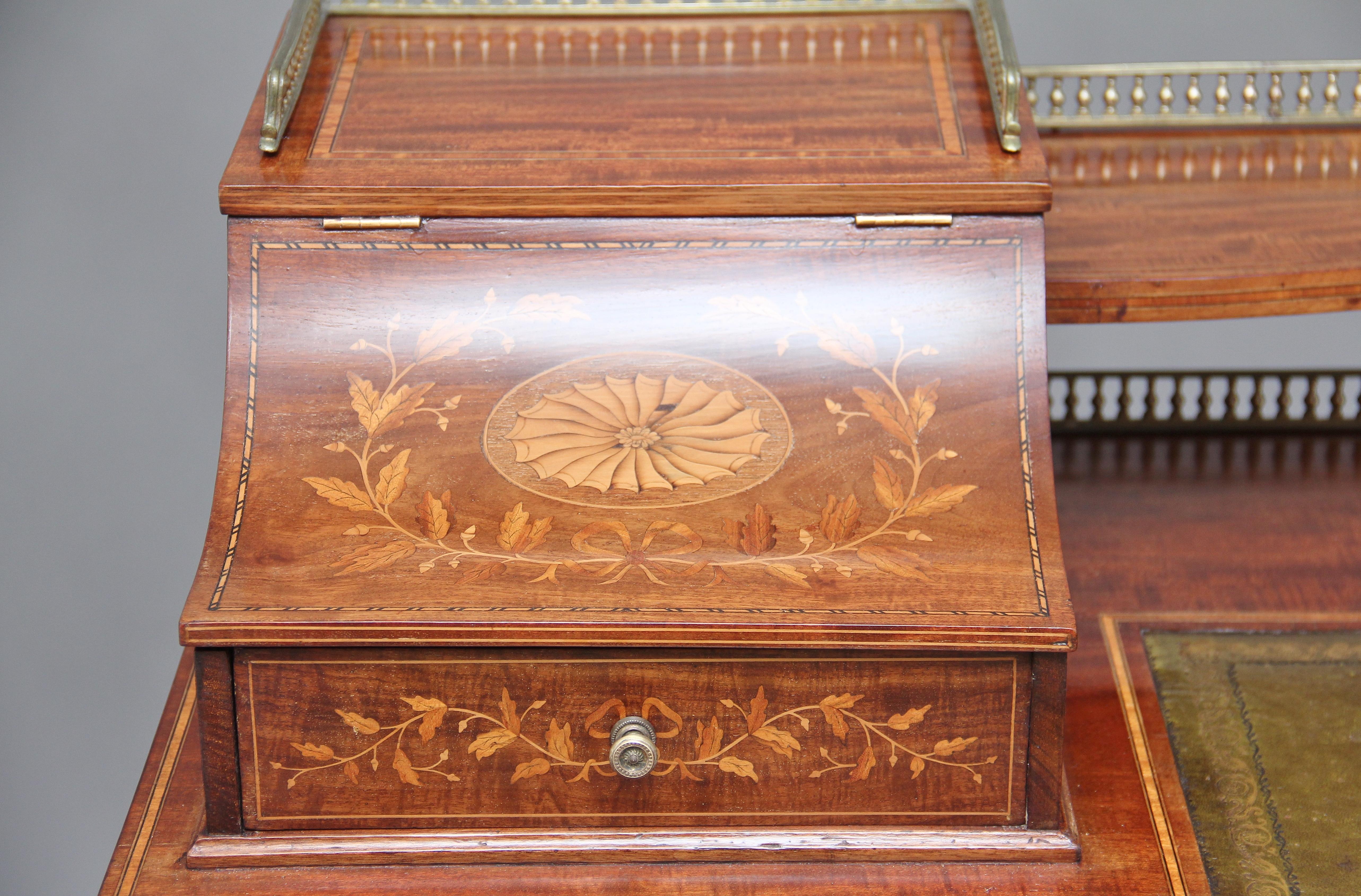 19th Century Inlaid Mahogany Desk 7