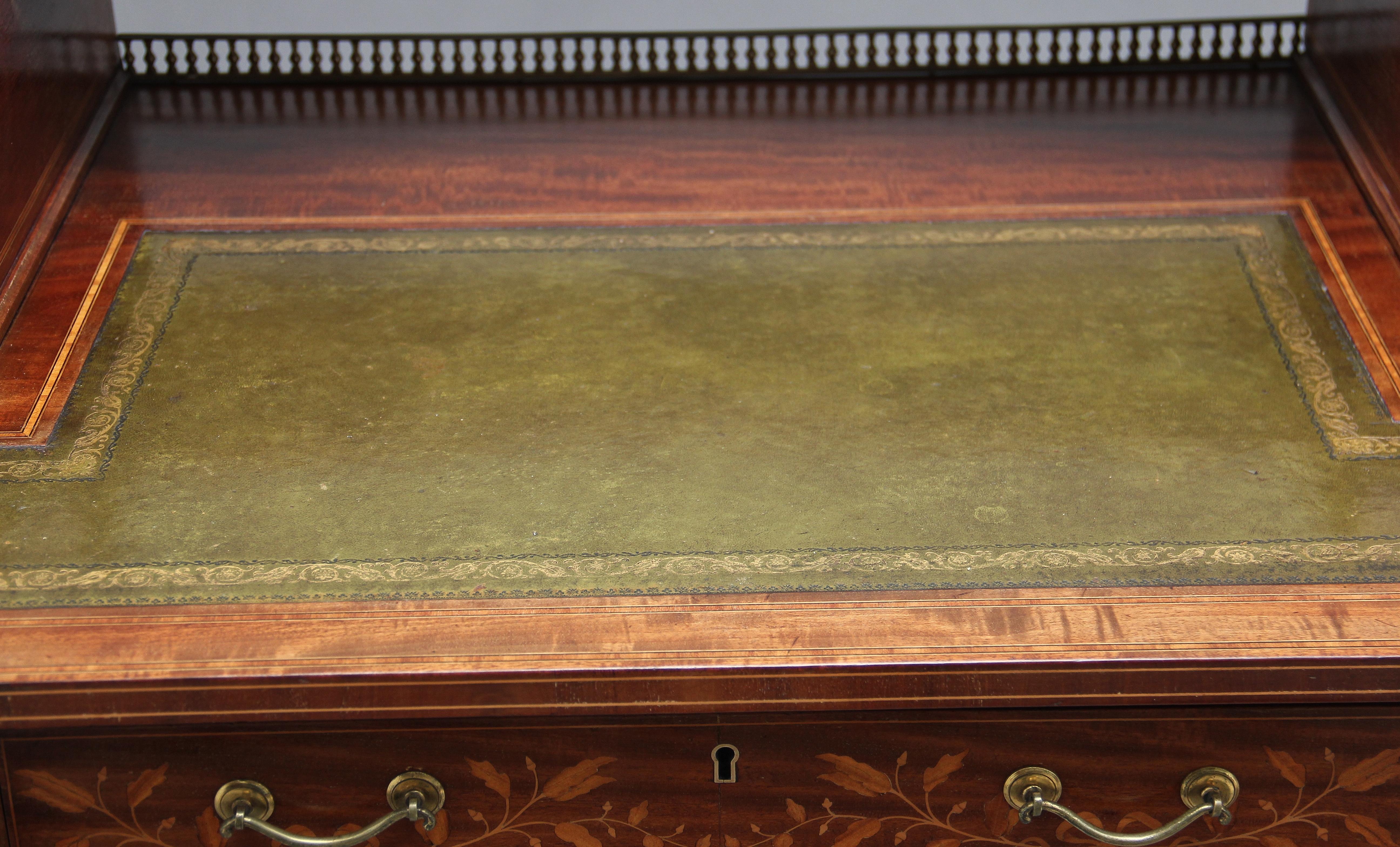 19th Century Inlaid Mahogany Desk 9