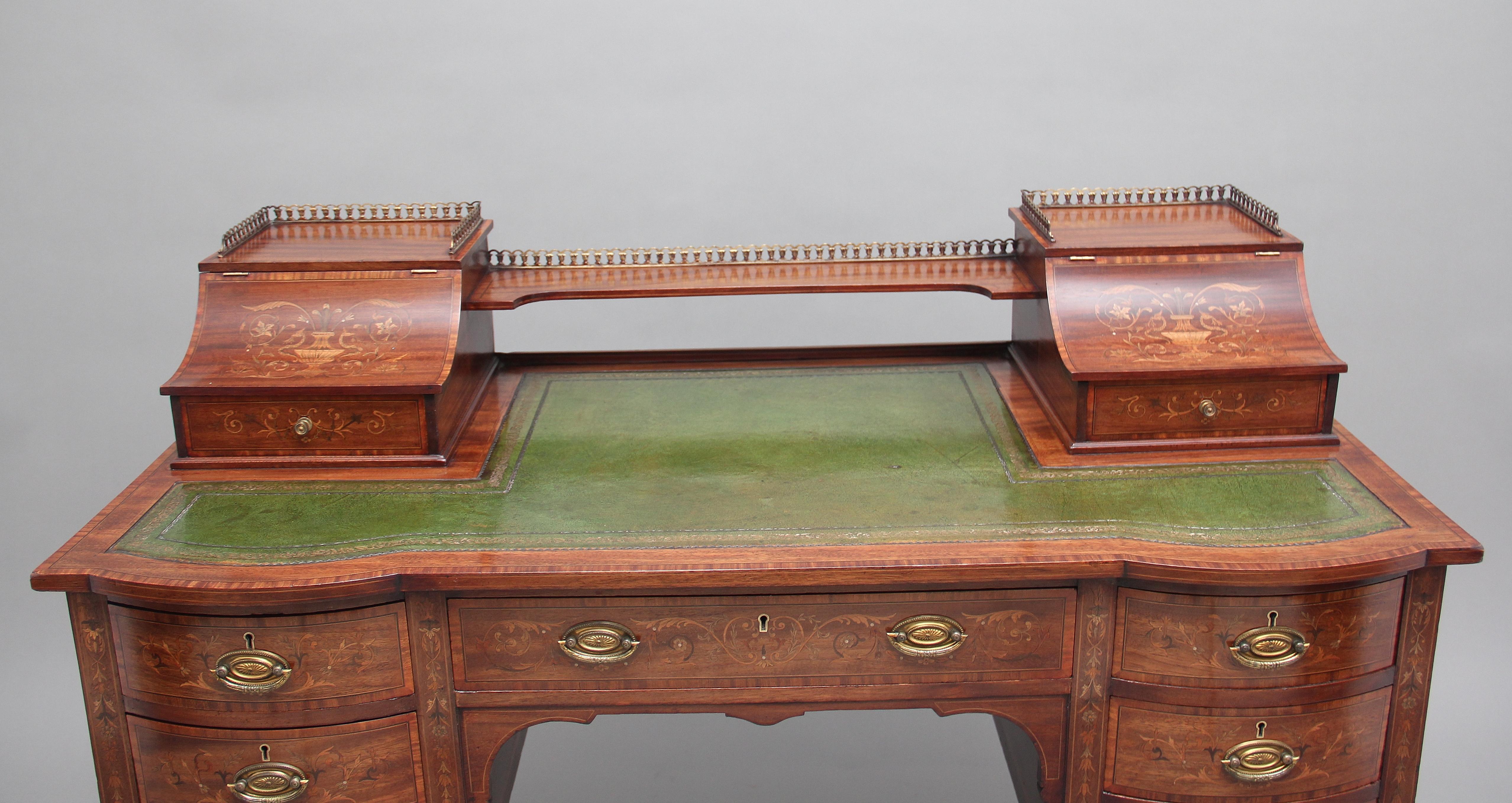 19th Century Inlaid Mahogany Desk 2