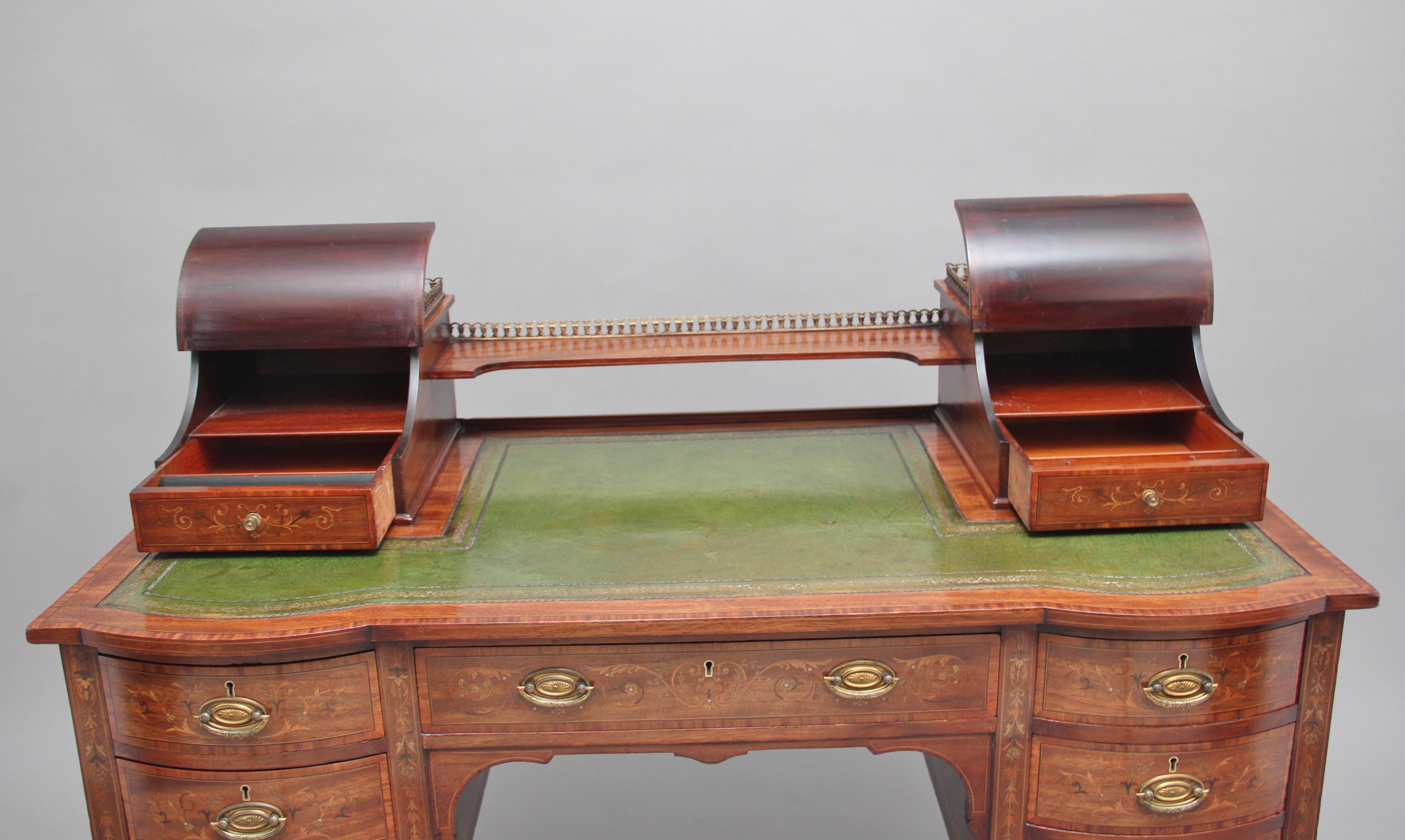 19th Century Inlaid Mahogany Desk 3