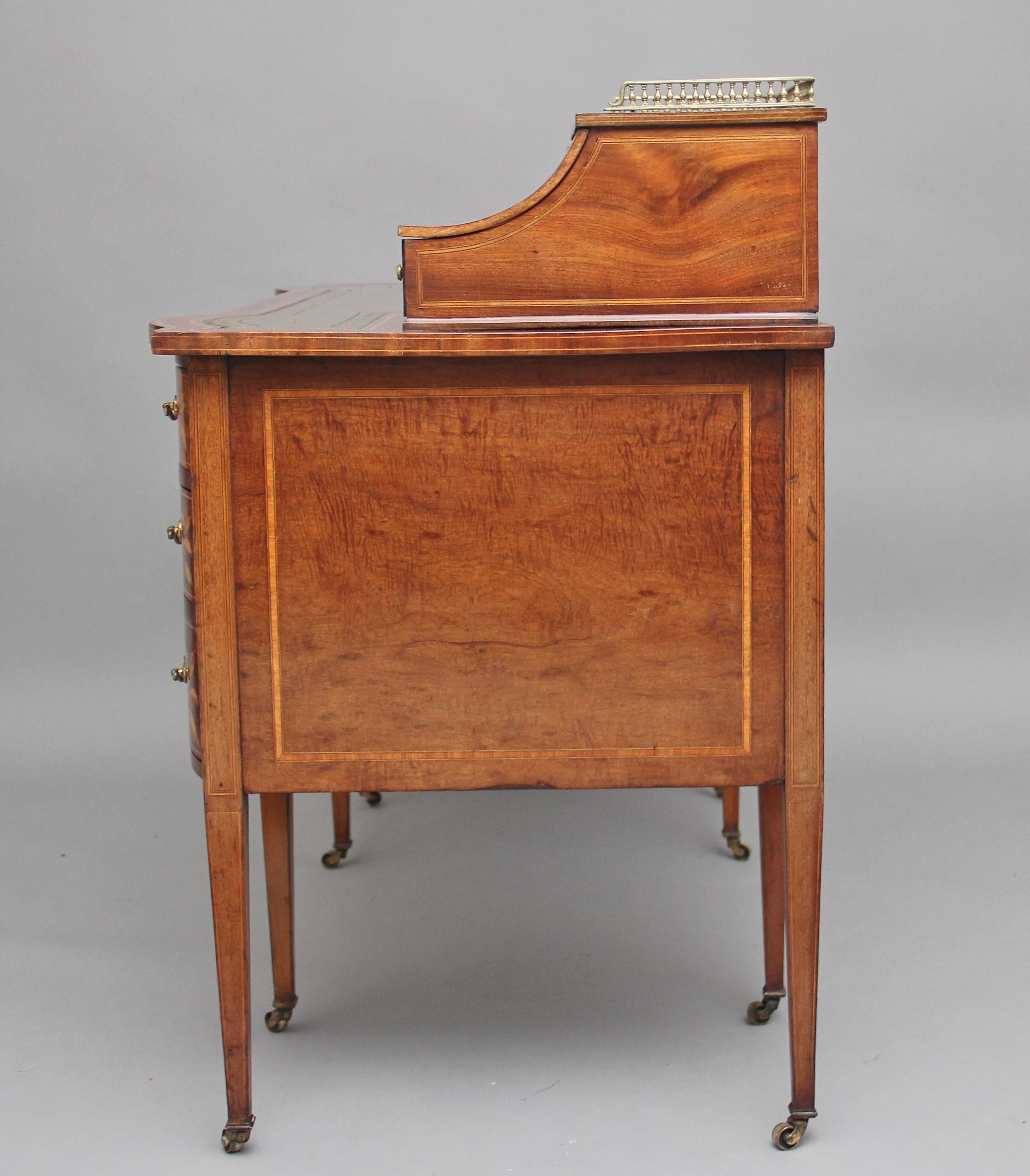 19th Century Inlaid Mahogany Desk 3