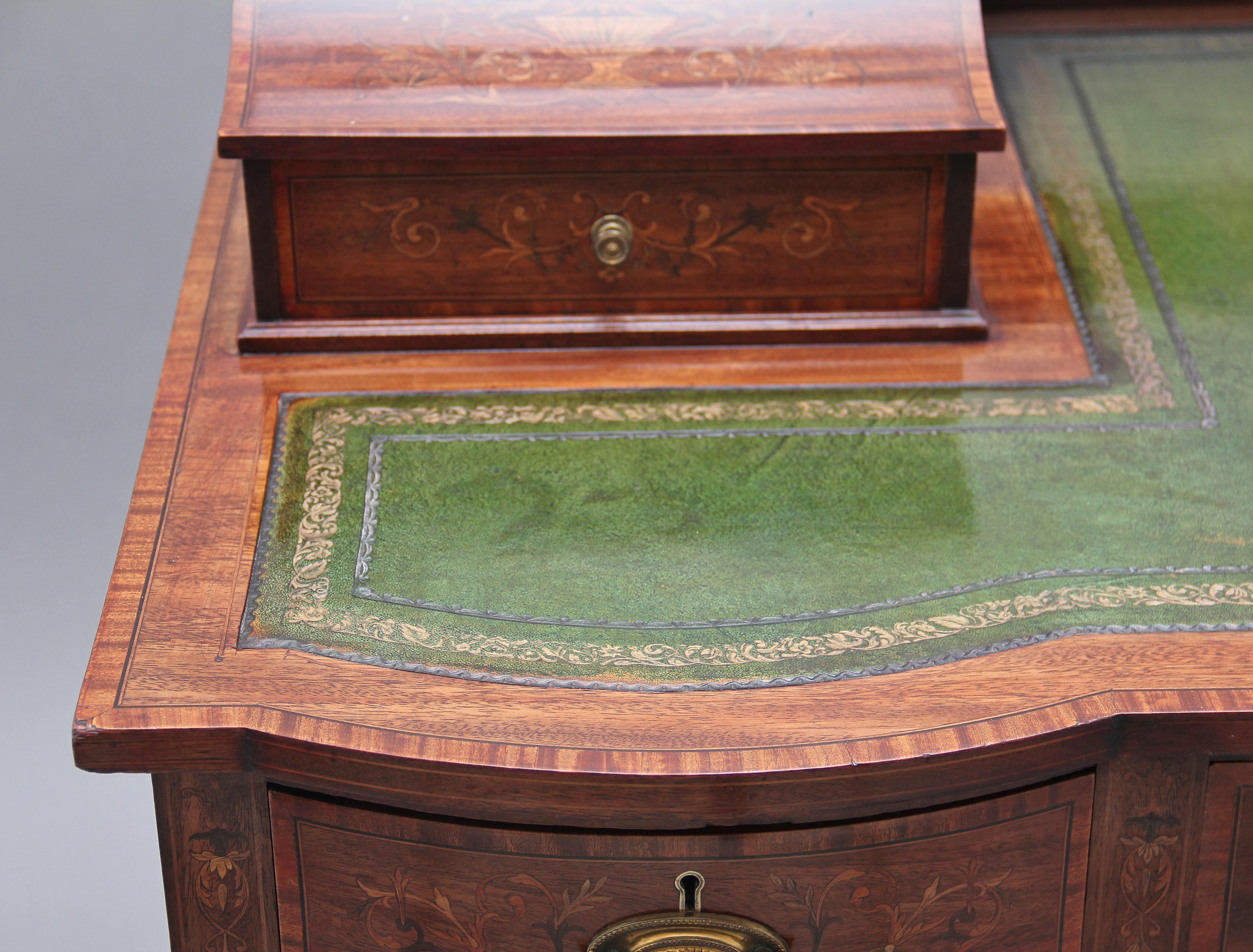 19th Century Inlaid Mahogany Desk 4