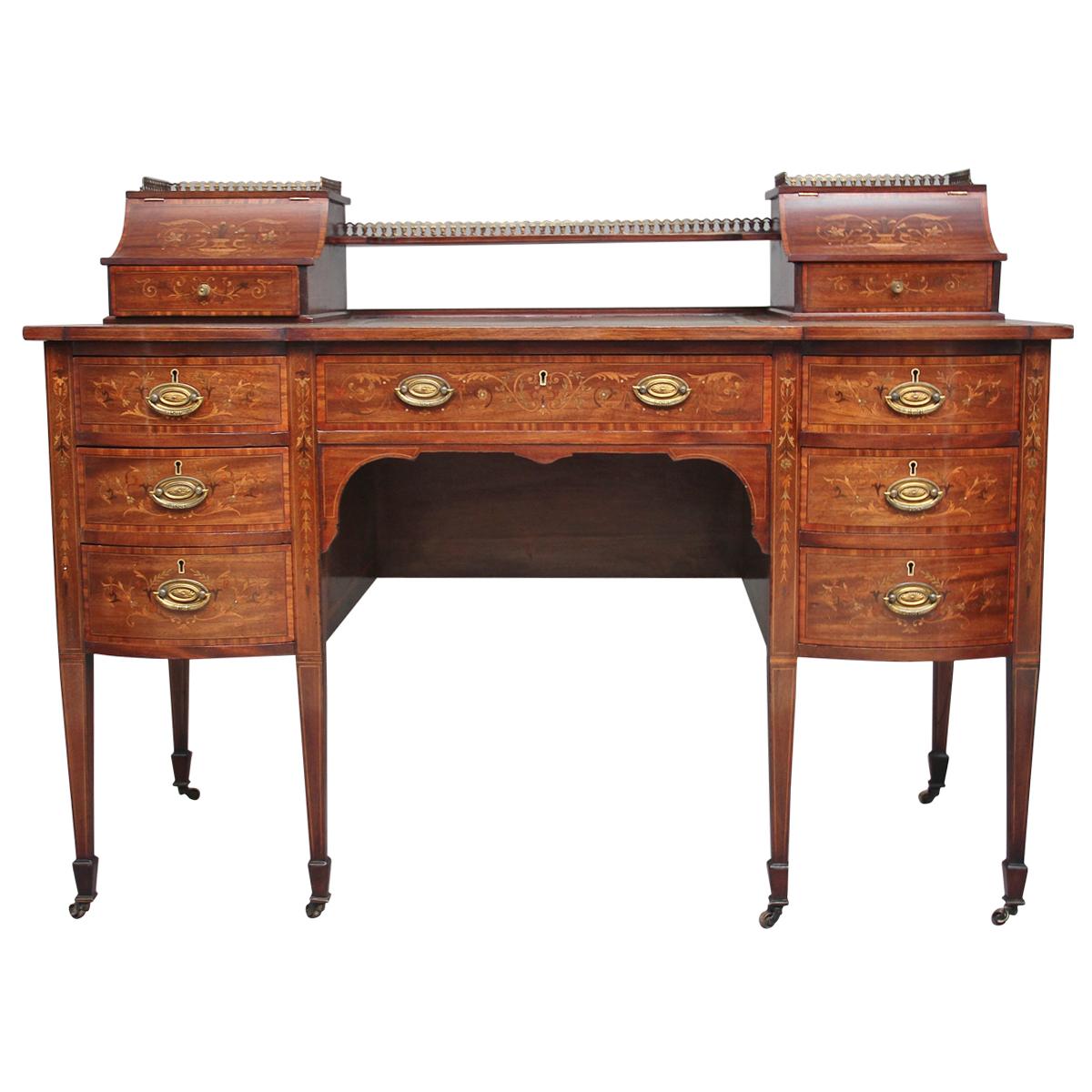 19th Century Inlaid Mahogany Desk