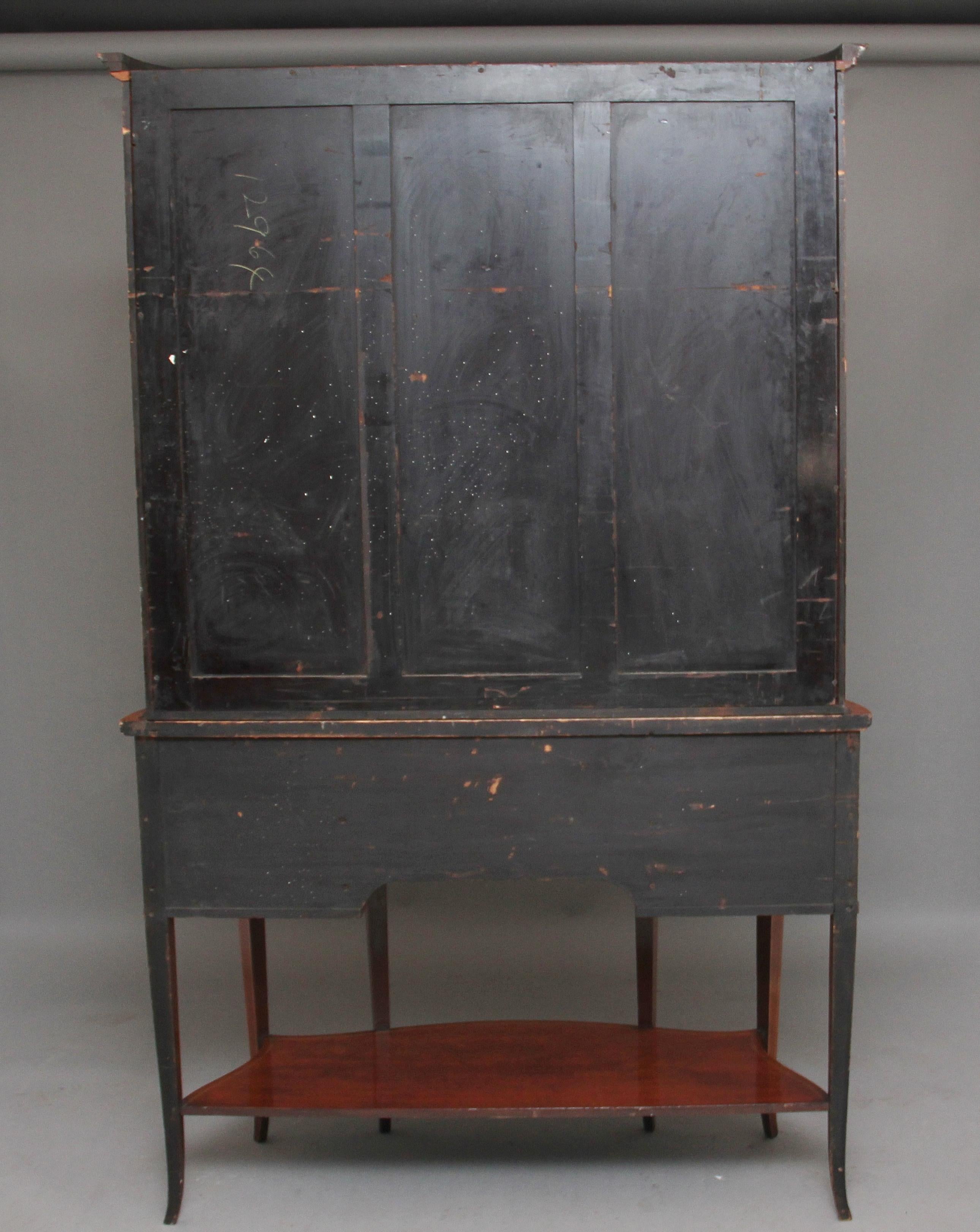 19th Century Inlaid Mahogany Display Cabinet For Sale 5