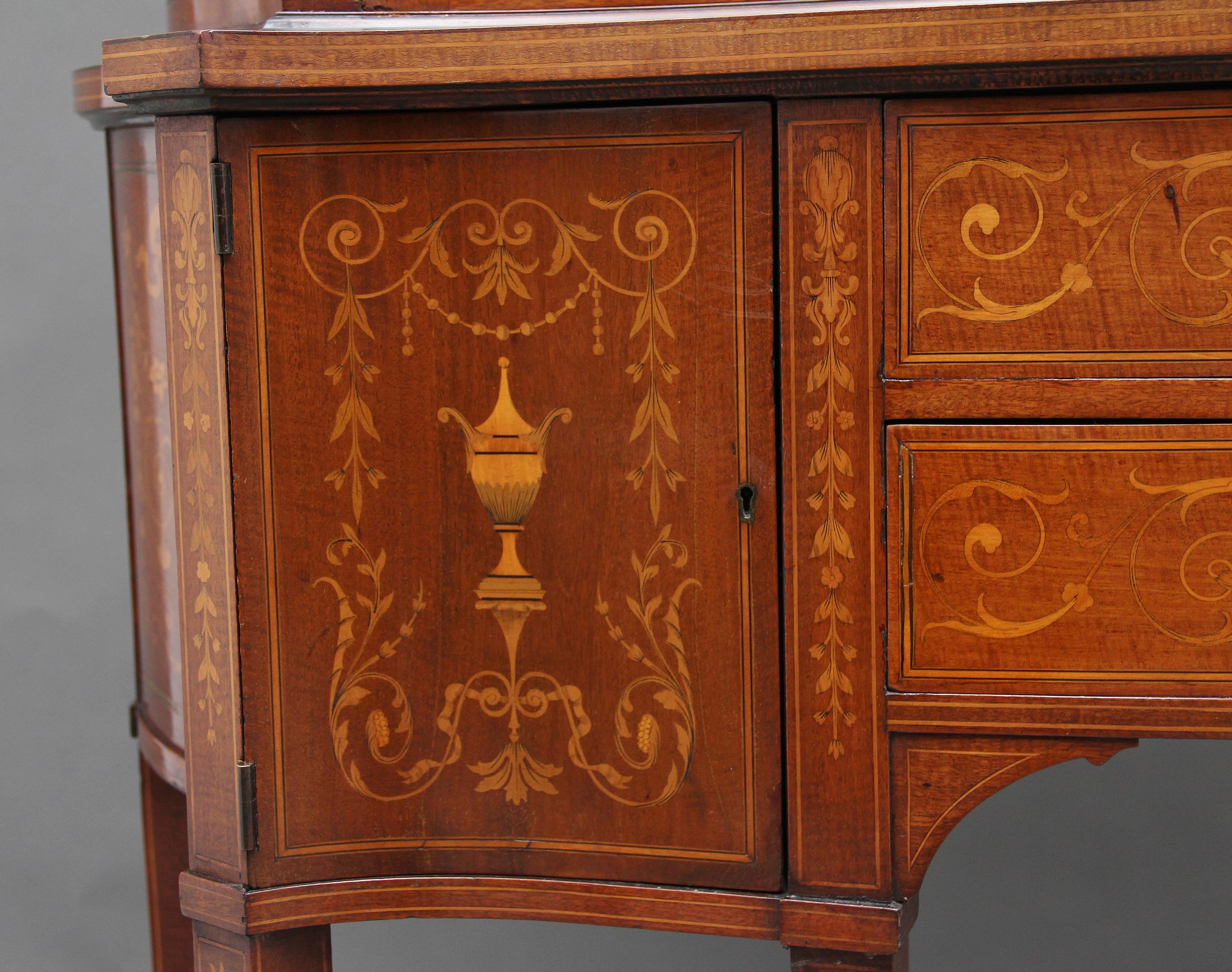 19th Century Inlaid Mahogany Display Cabinet For Sale 7