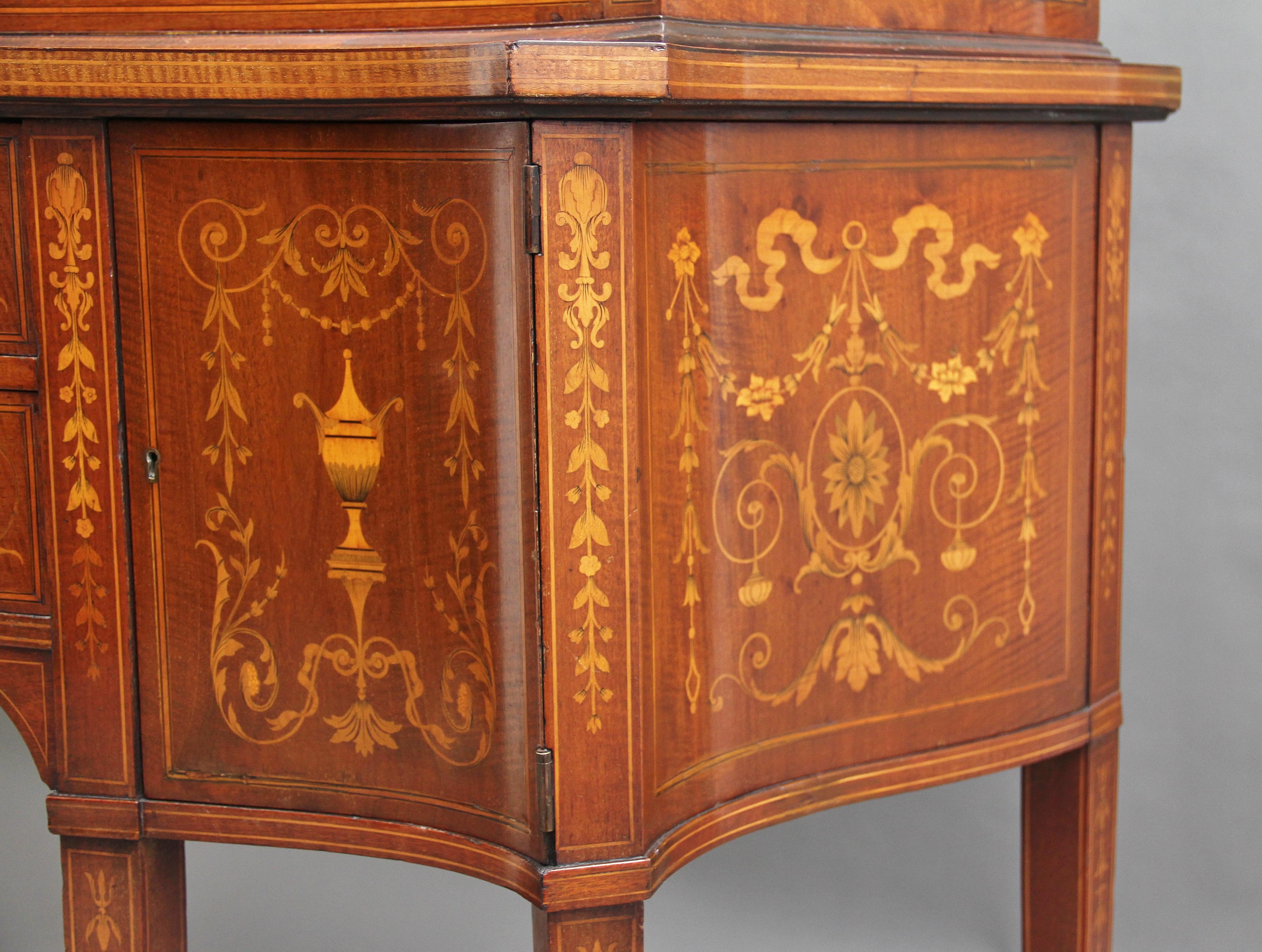 19th Century Inlaid Mahogany Display Cabinet For Sale 9
