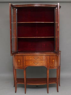 19th Century Inlaid Mahogany Display Cabinet