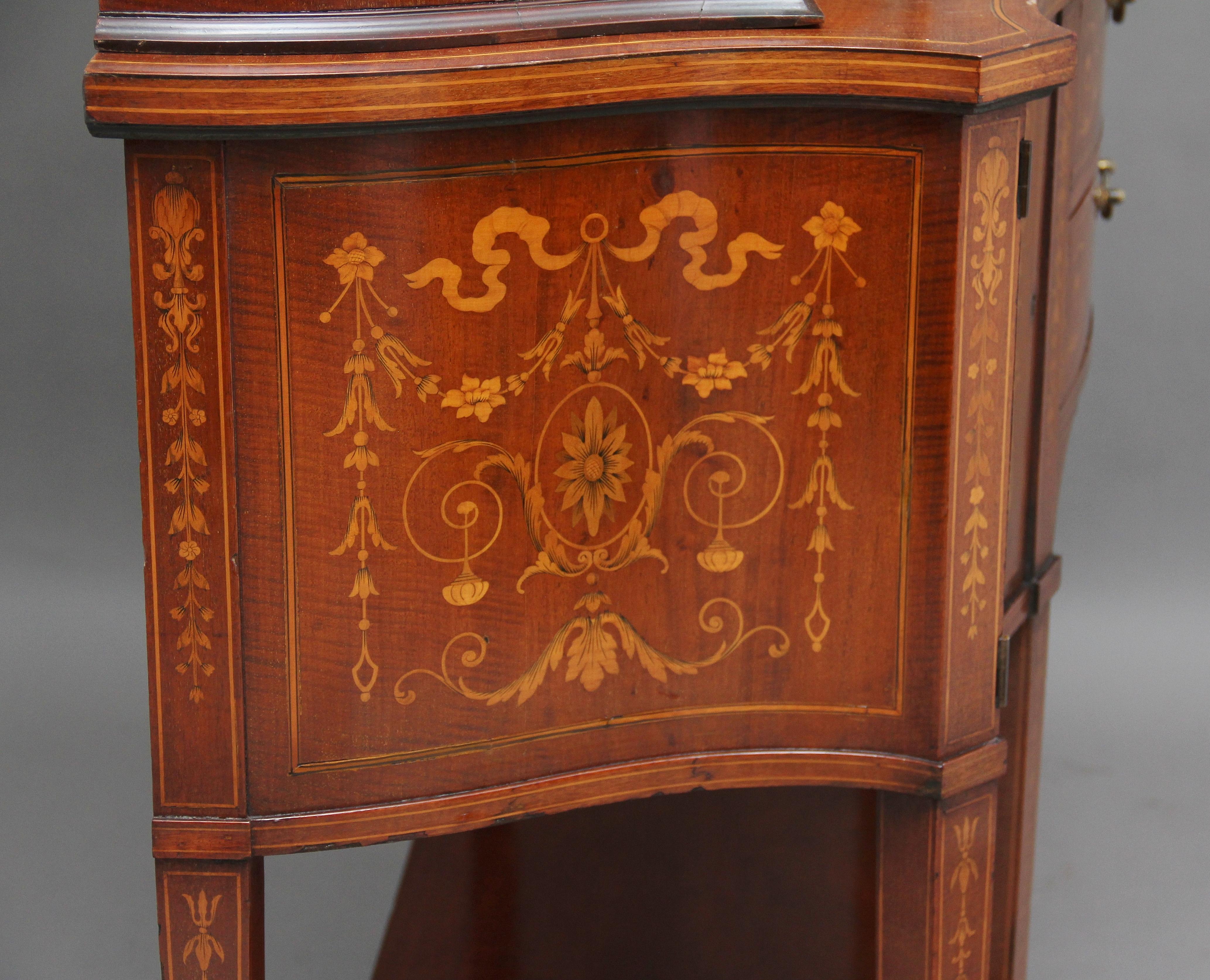 19th Century Inlaid Mahogany Display Cabinet For Sale 4