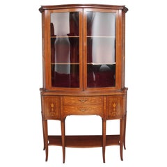 19th Century Inlaid Mahogany Display Cabinet