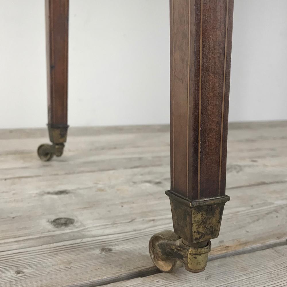 19th Century Inlaid Mahogany Drop Leaf Table 5