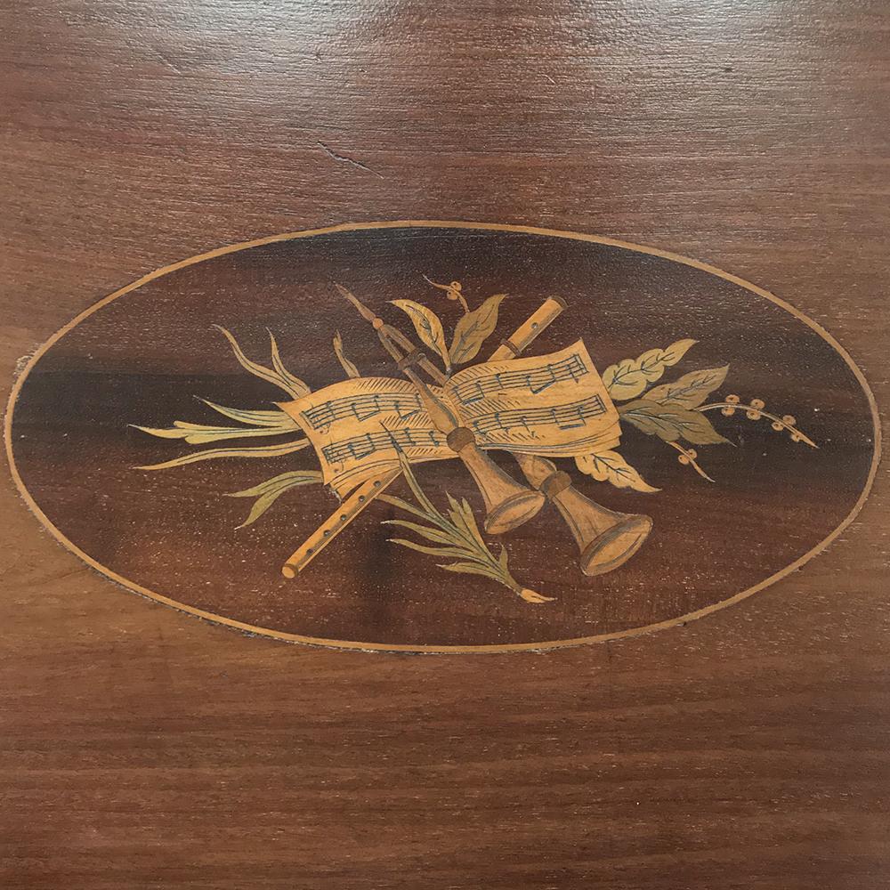 19th Century Inlaid Mahogany Drop Leaf Table 2
