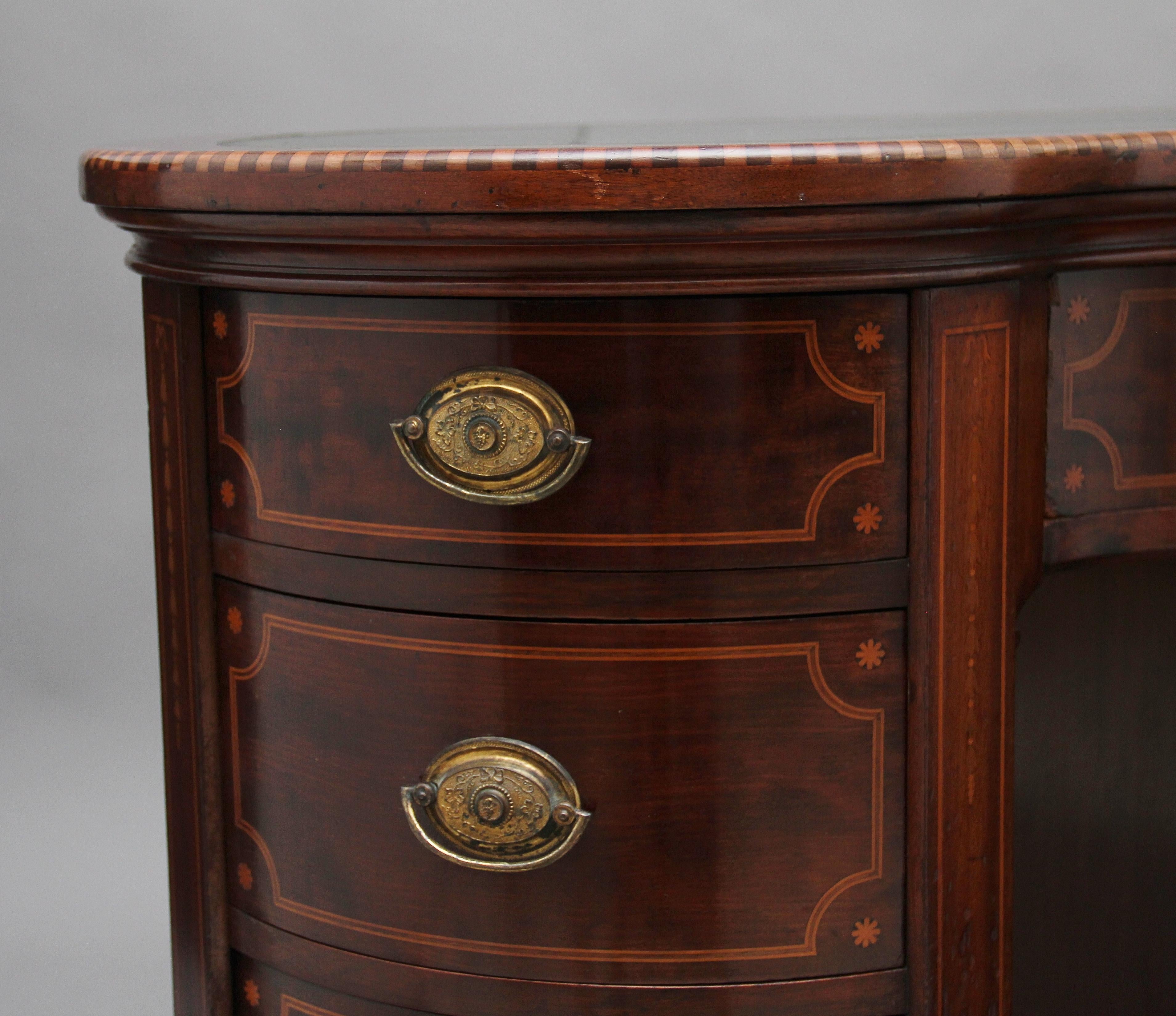19th Century Inlaid Mahogany Kidney Shaped Desk with a Wonderful Provenance 6