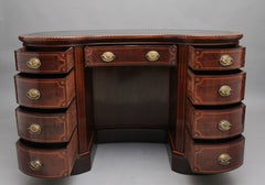 19th Century Inlaid Mahogany Kidney Shaped Desk with a Wonderful Provenance