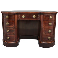 19th Century Inlaid Mahogany Kidney Shaped Desk with a Wonderful Provenance