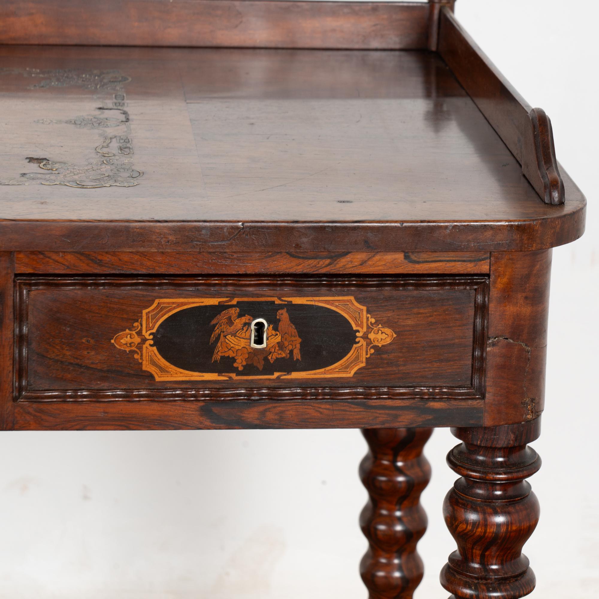 19th Century Inlaid Mahogany Ladies Writing Desk, Denmark For Sale 4