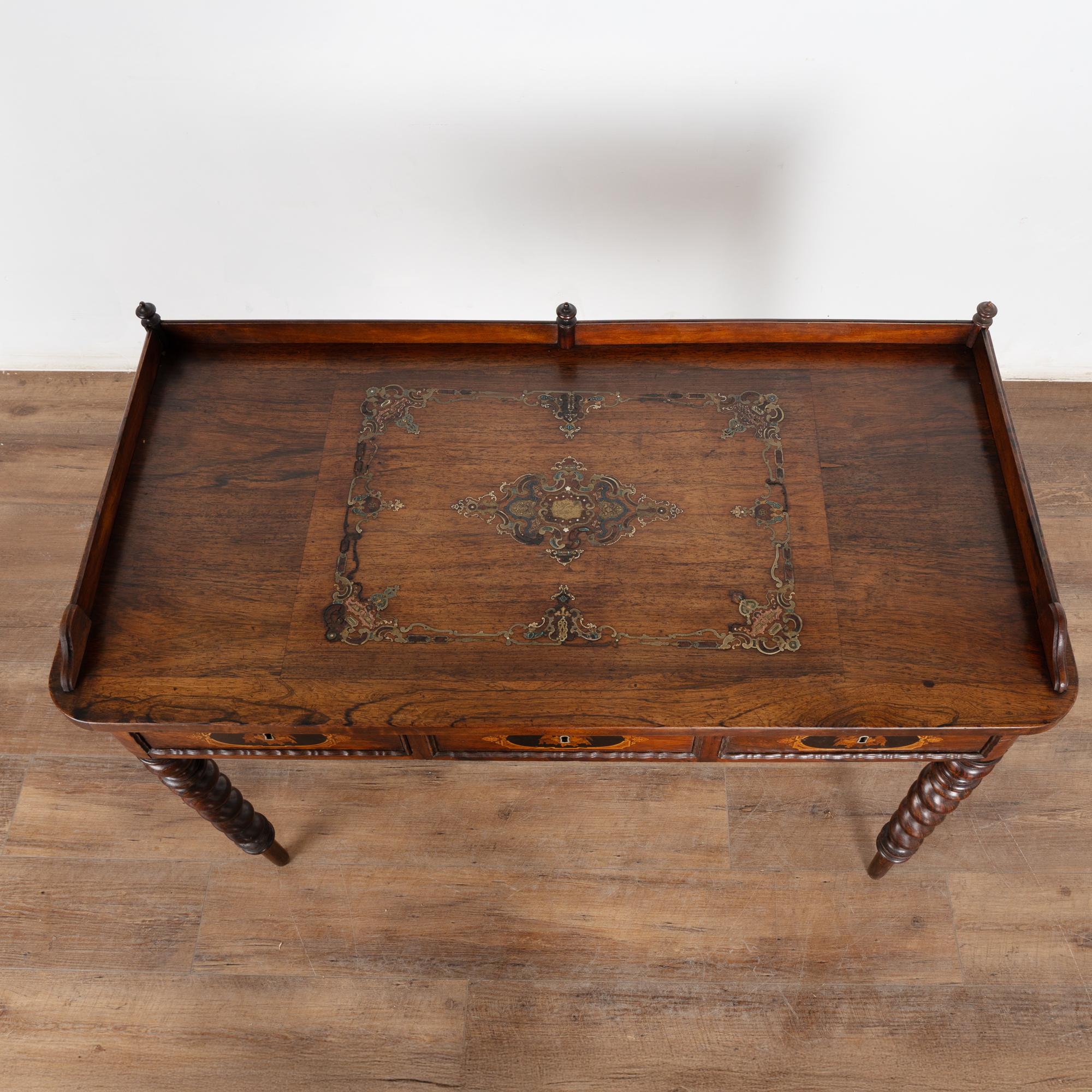 19th Century Inlaid Mahogany Ladies Writing Desk, Denmark In Fair Condition For Sale In Round Top, TX