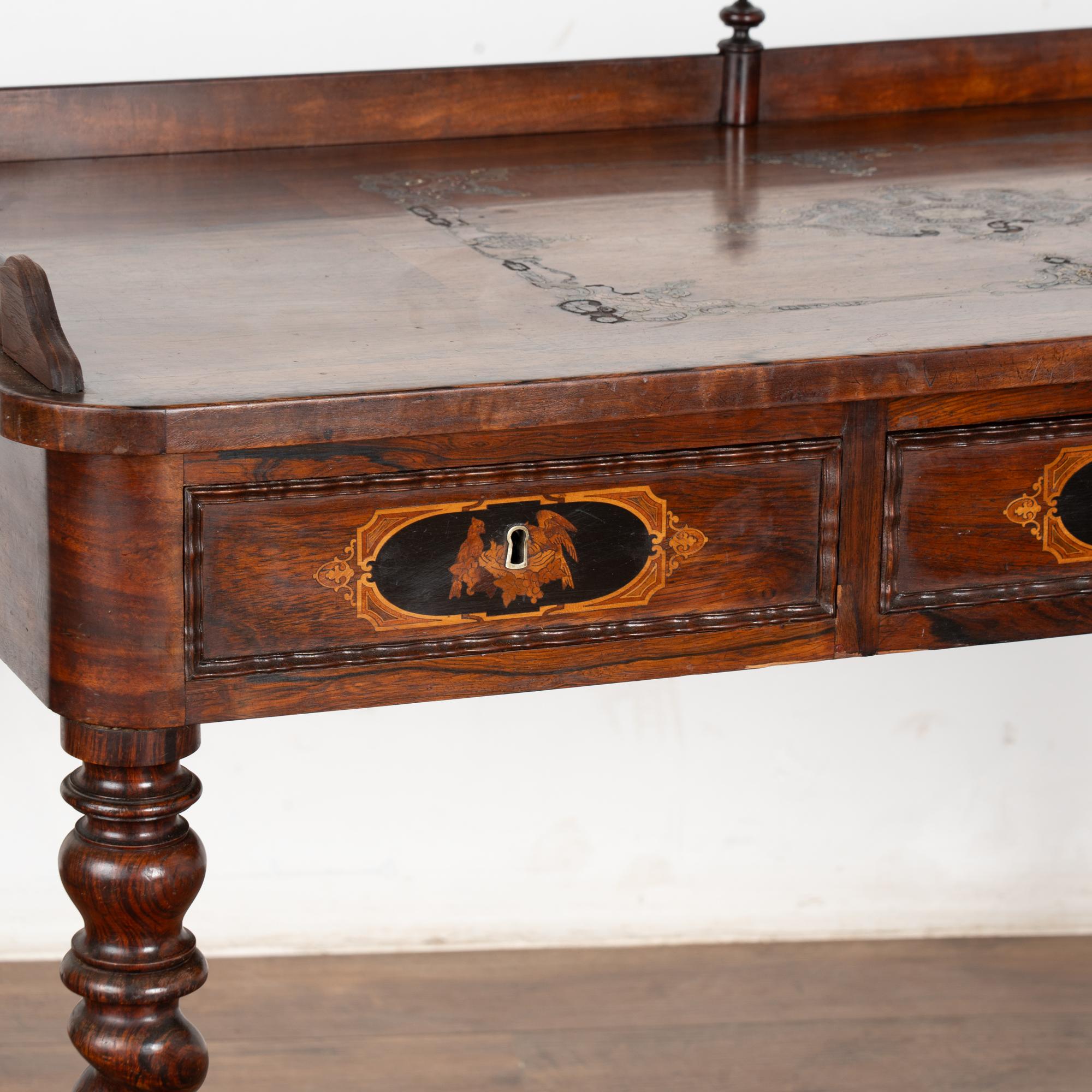 19th Century Inlaid Mahogany Ladies Writing Desk, Denmark For Sale 3