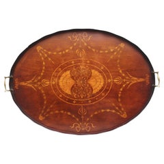 19th Century inlaid mahogany tray