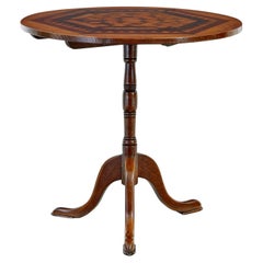 19th Century inlaid oak round occasional table