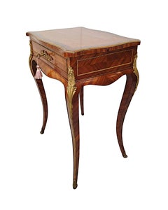 19th Century Inlaid Ormolu Mounted Work or Lamp Table Stamped 'Tahan' Paris
