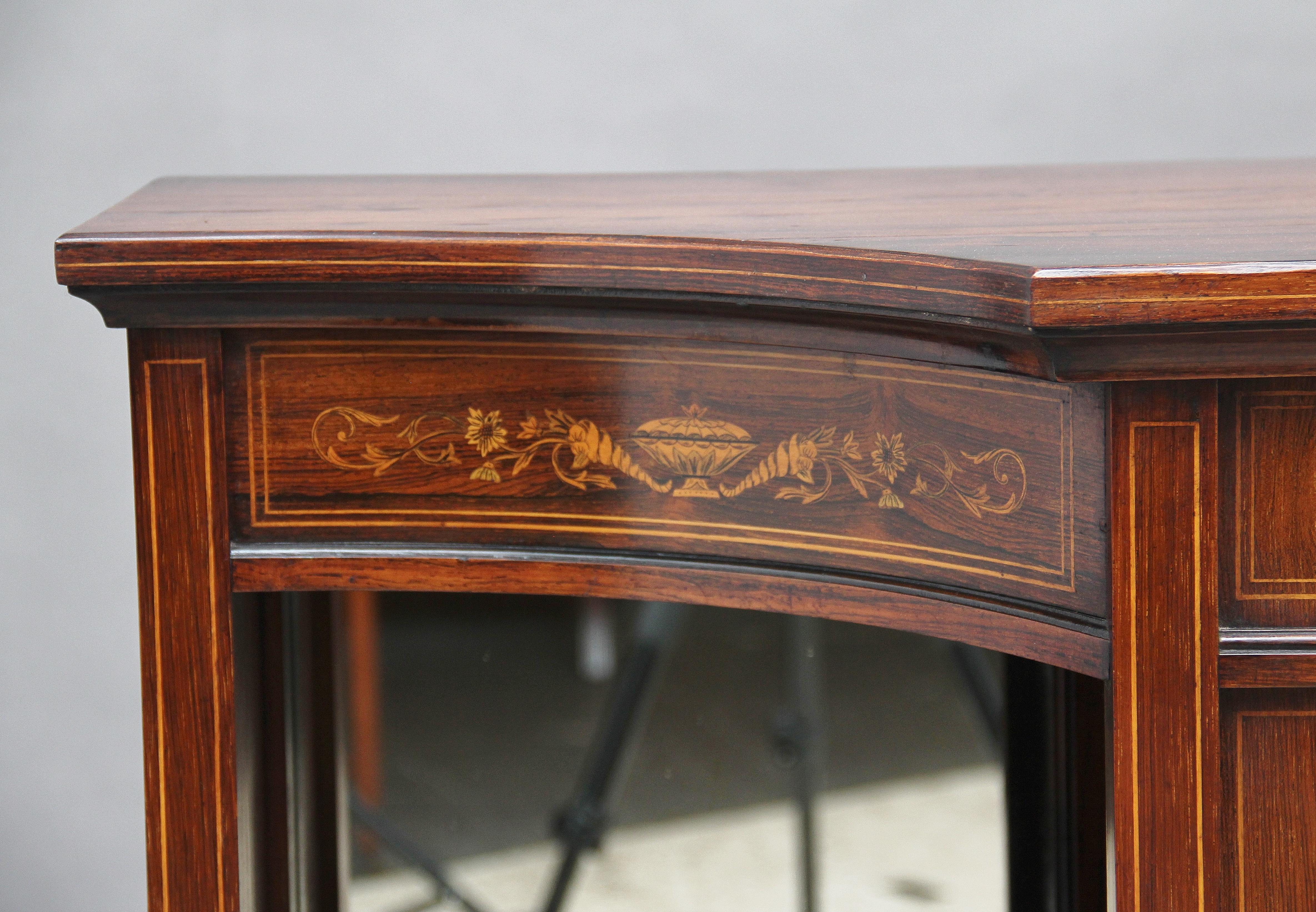 19th Century Inlaid Rosewood Cabinet 5