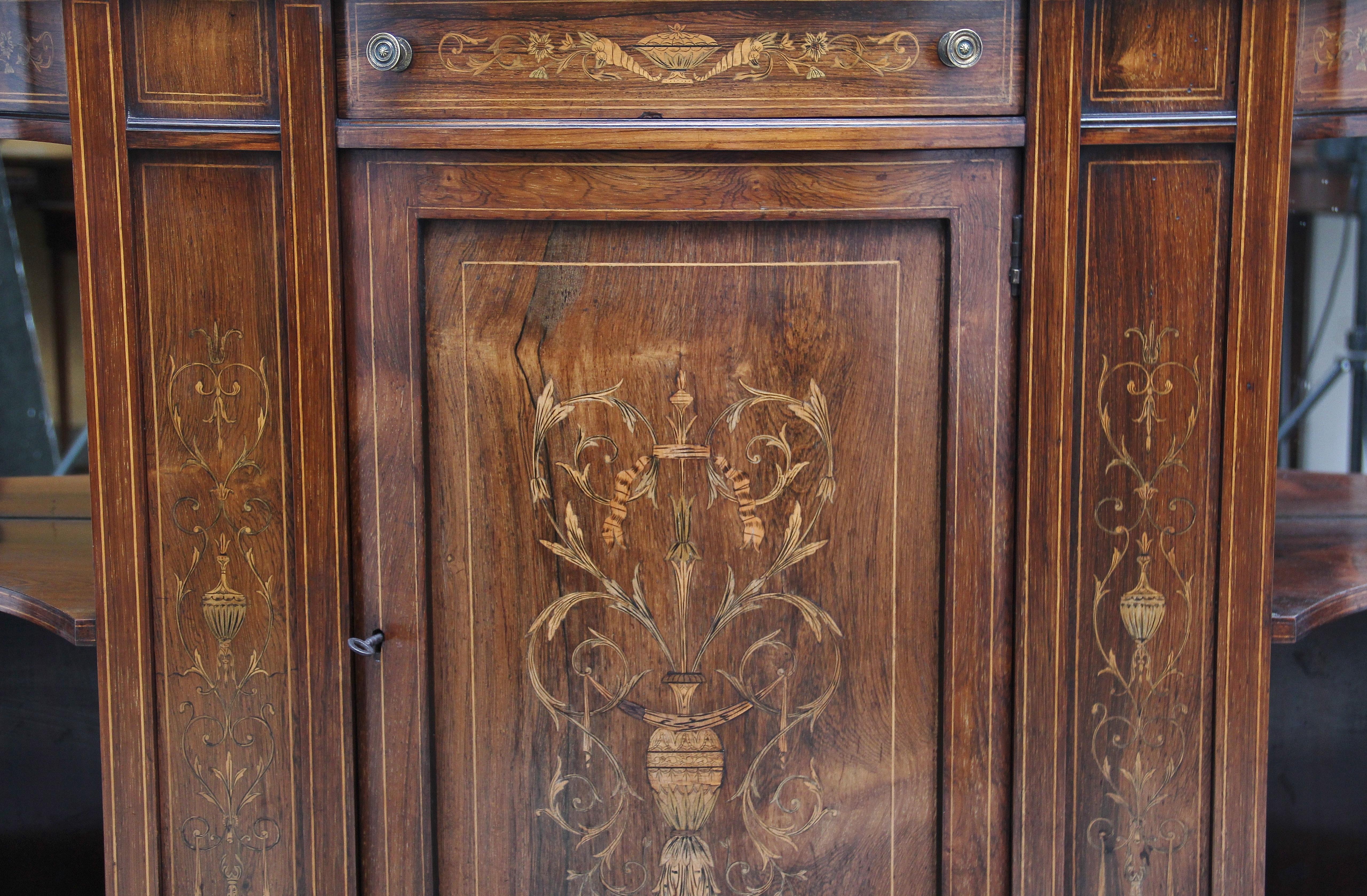 19th Century Inlaid Rosewood Cabinet 7