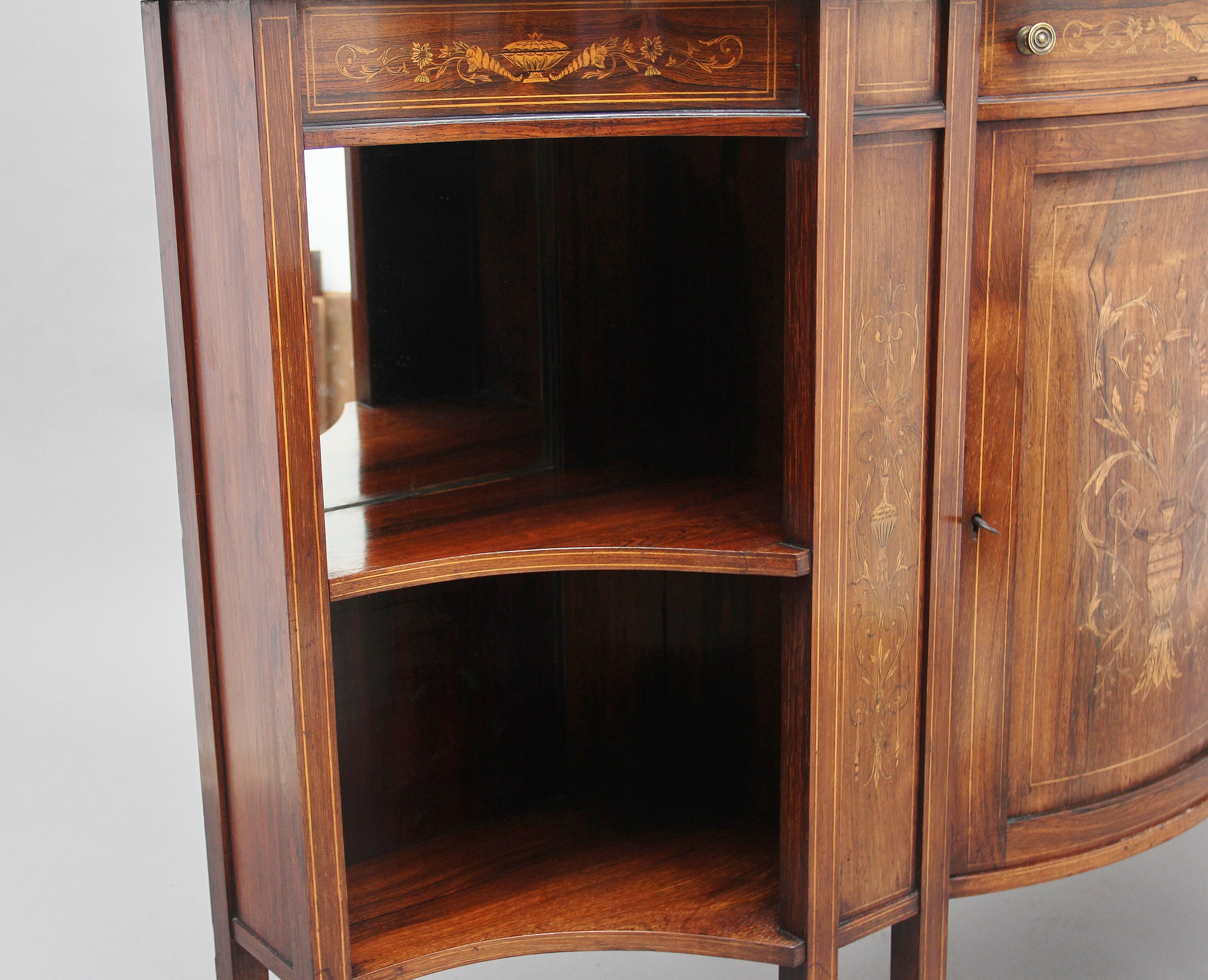 19th Century Inlaid Rosewood Cabinet 8