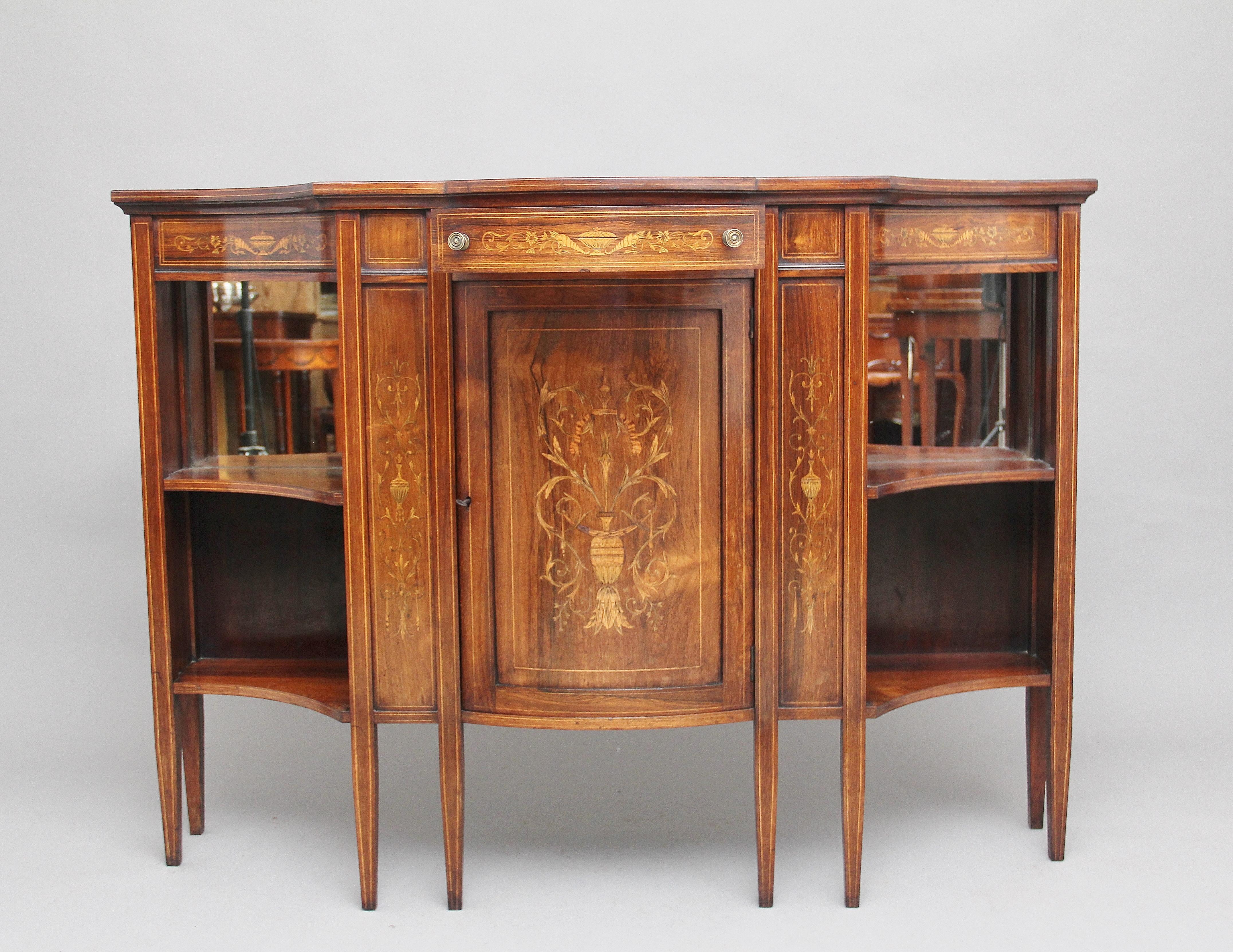 English 19th Century Inlaid Rosewood Cabinet