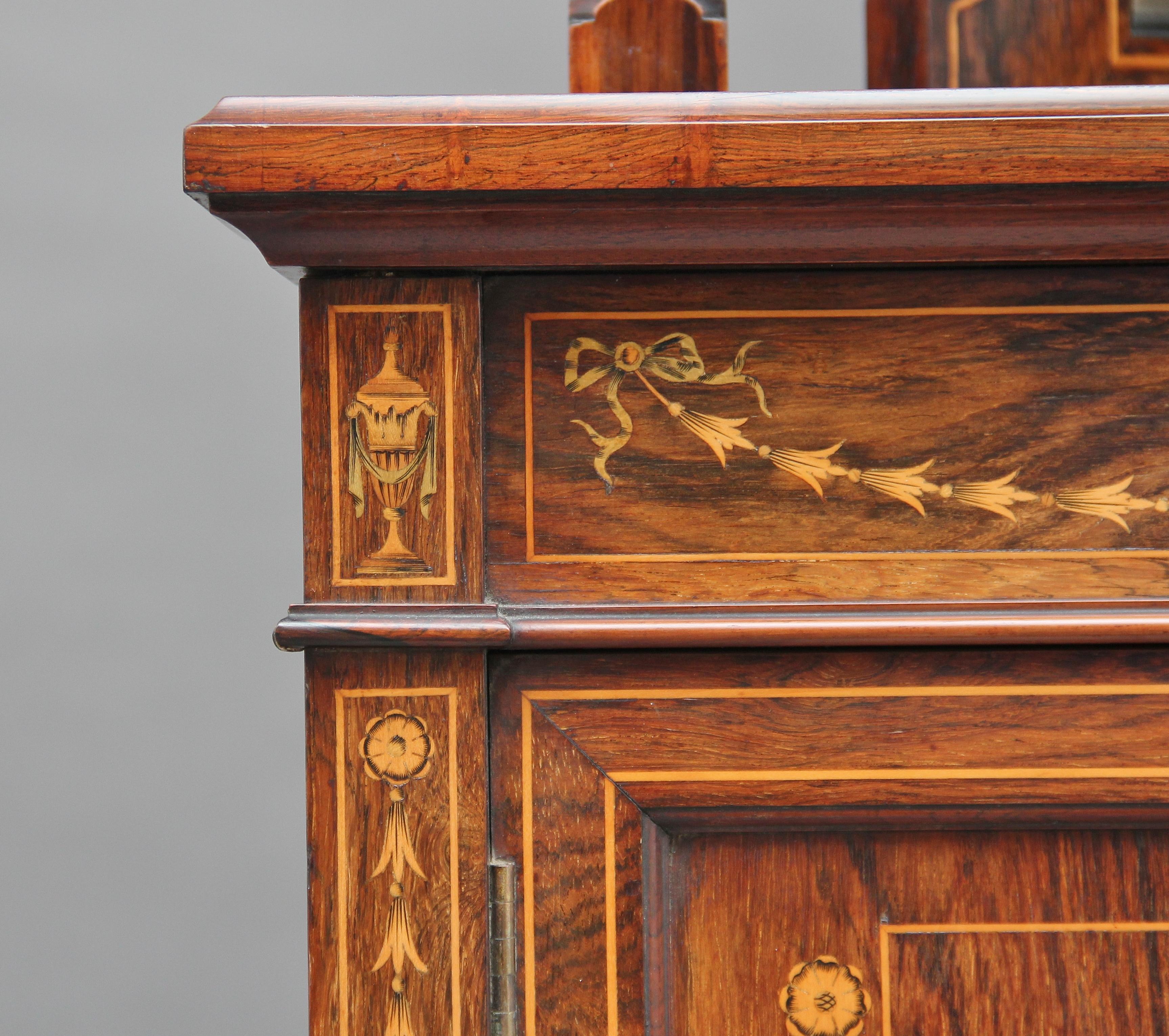 19th Century Inlaid Rosewood Corner Cabinet 4