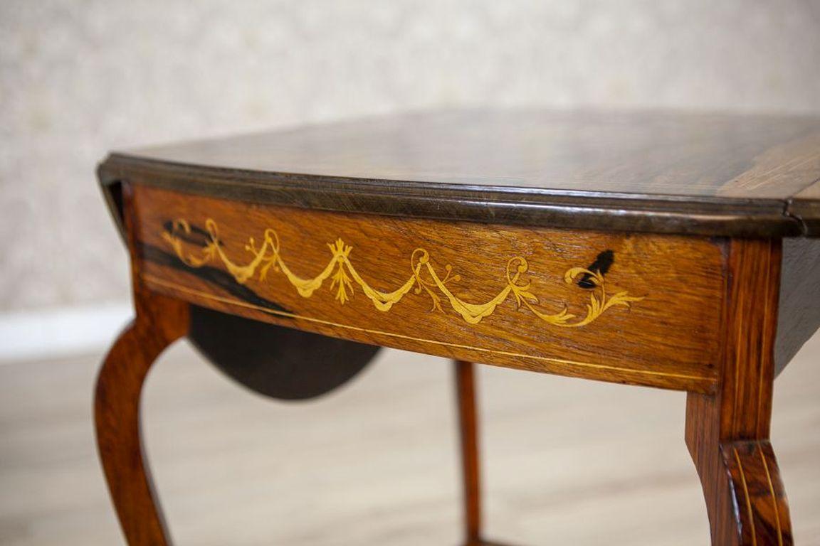 19th-Century Inlaid Rosewood Tea Table For Sale 5