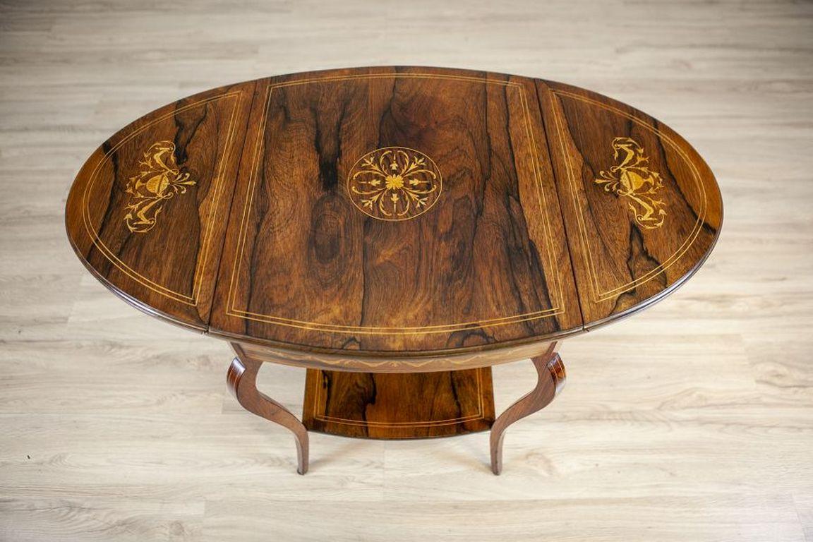 19th-Century Inlaid Rosewood Tea Table For Sale 7