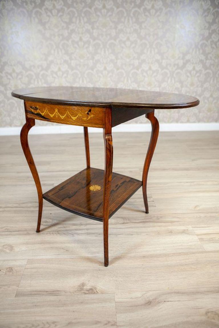 European 19th-Century Inlaid Rosewood Tea Table For Sale