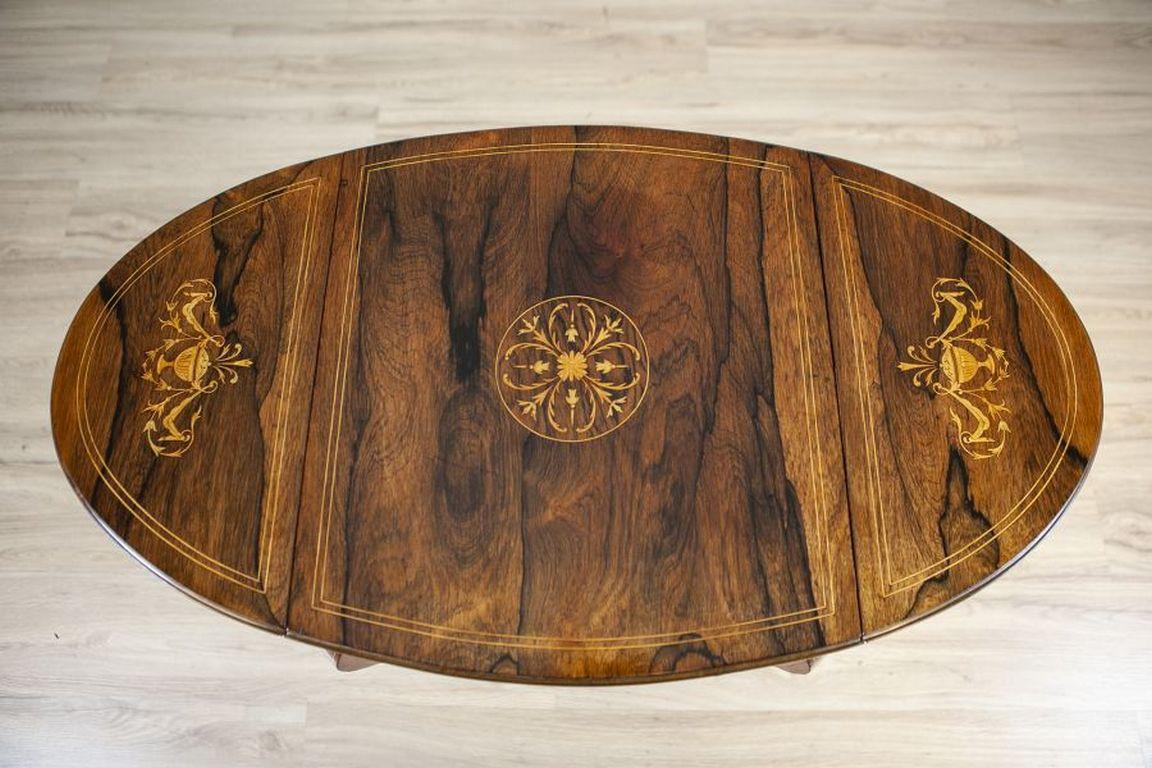 19th-Century Inlaid Rosewood Tea Table For Sale 1