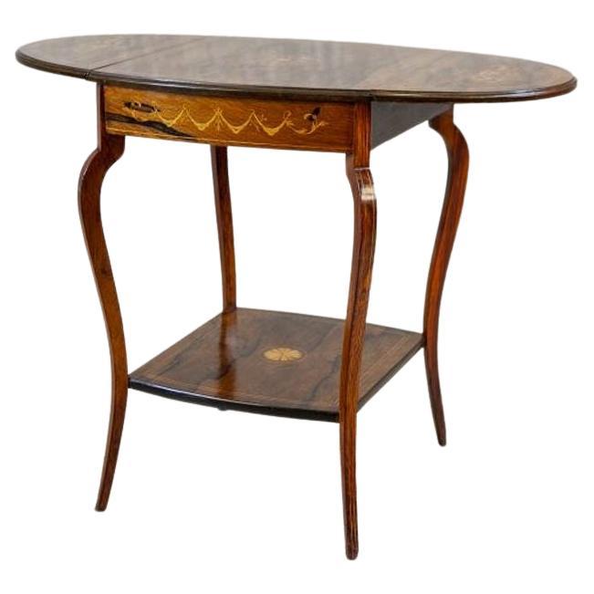 19th-Century Inlaid Rosewood Tea Table For Sale