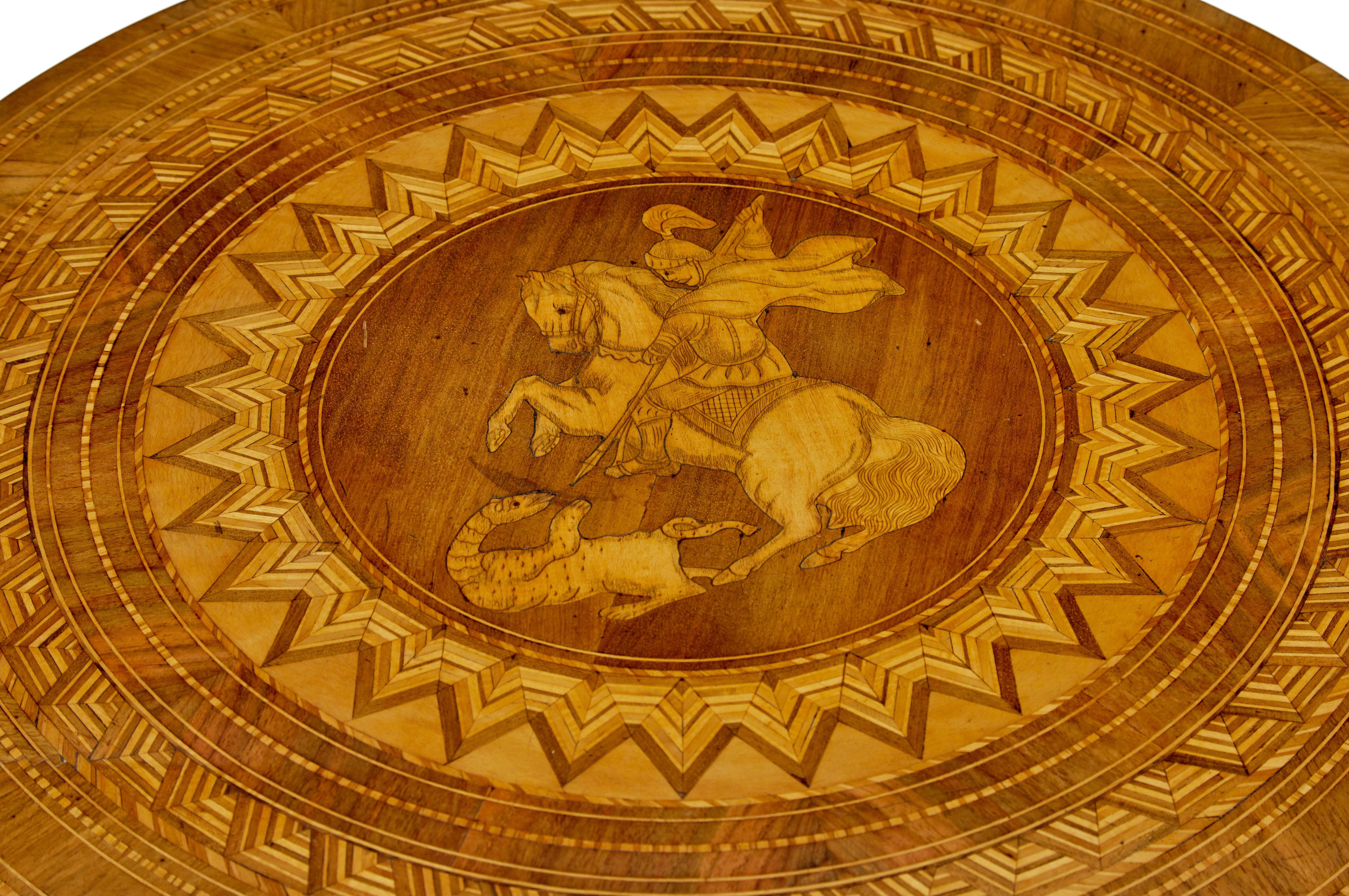 Italian 19th century inlaid round sorrento table