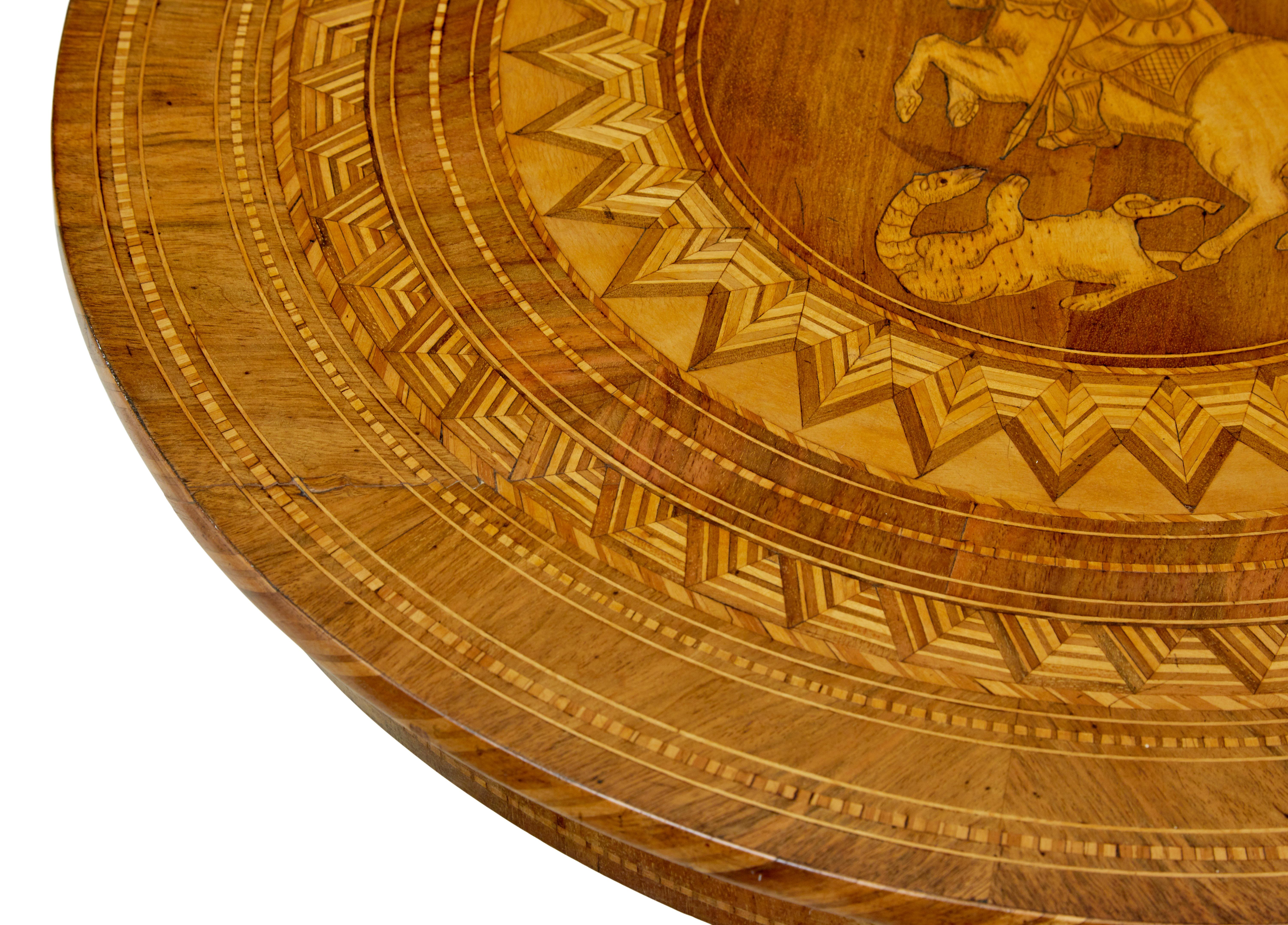 Hand-Crafted 19th century inlaid round sorrento table