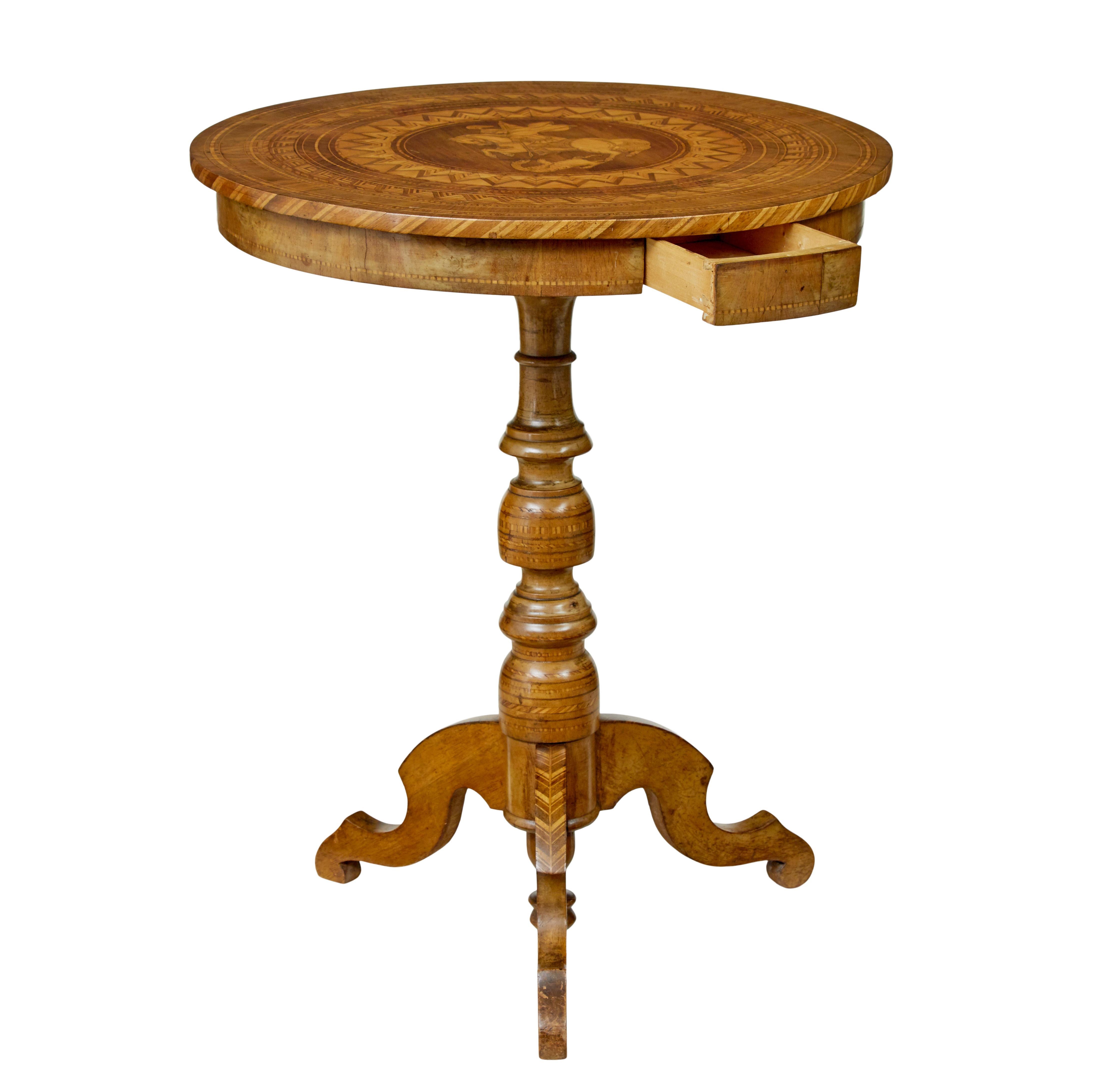 19th Century 19th century inlaid round sorrento table